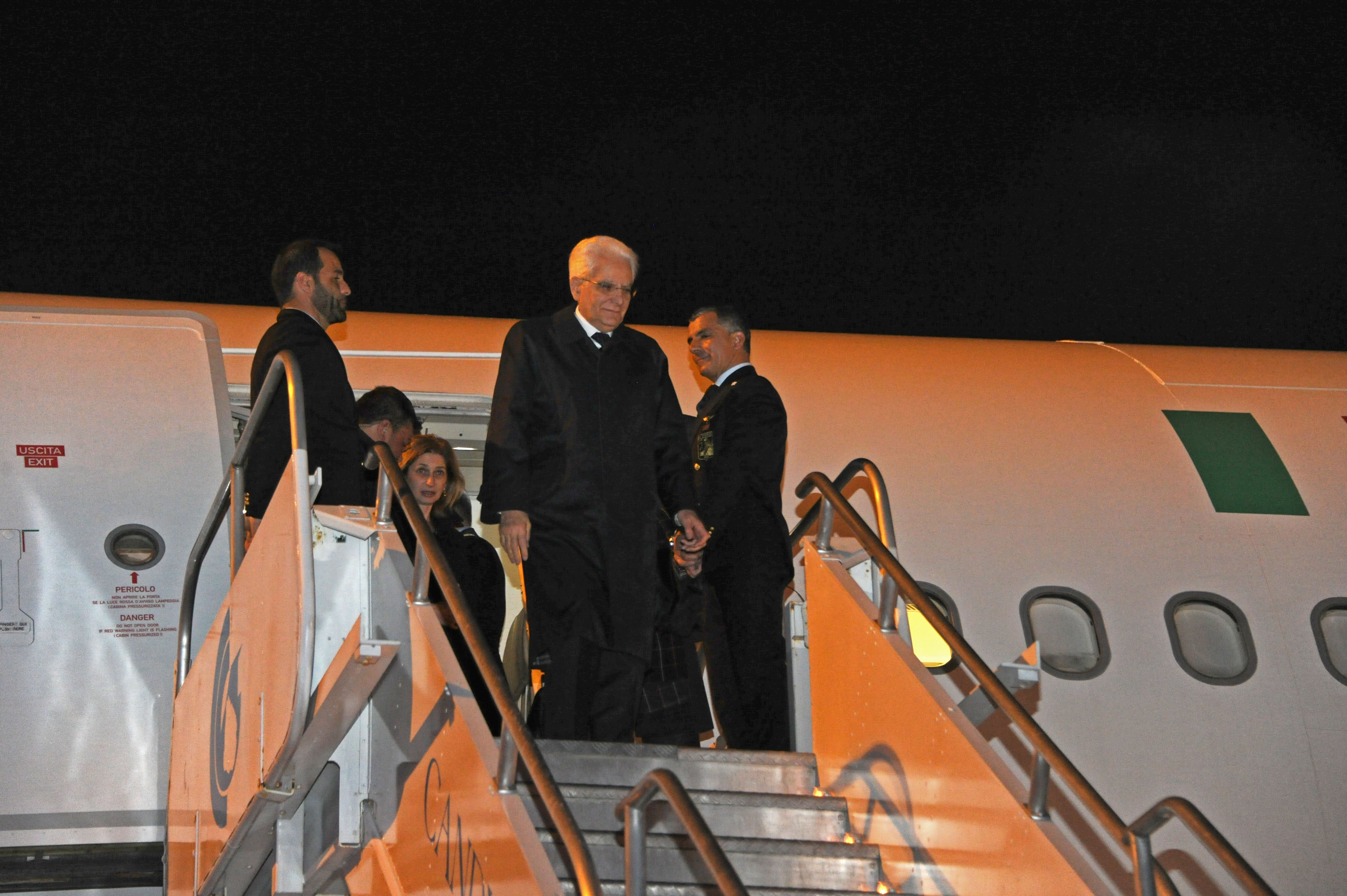 Arribo del presidente de la República Italiana, Sergio Mattarella