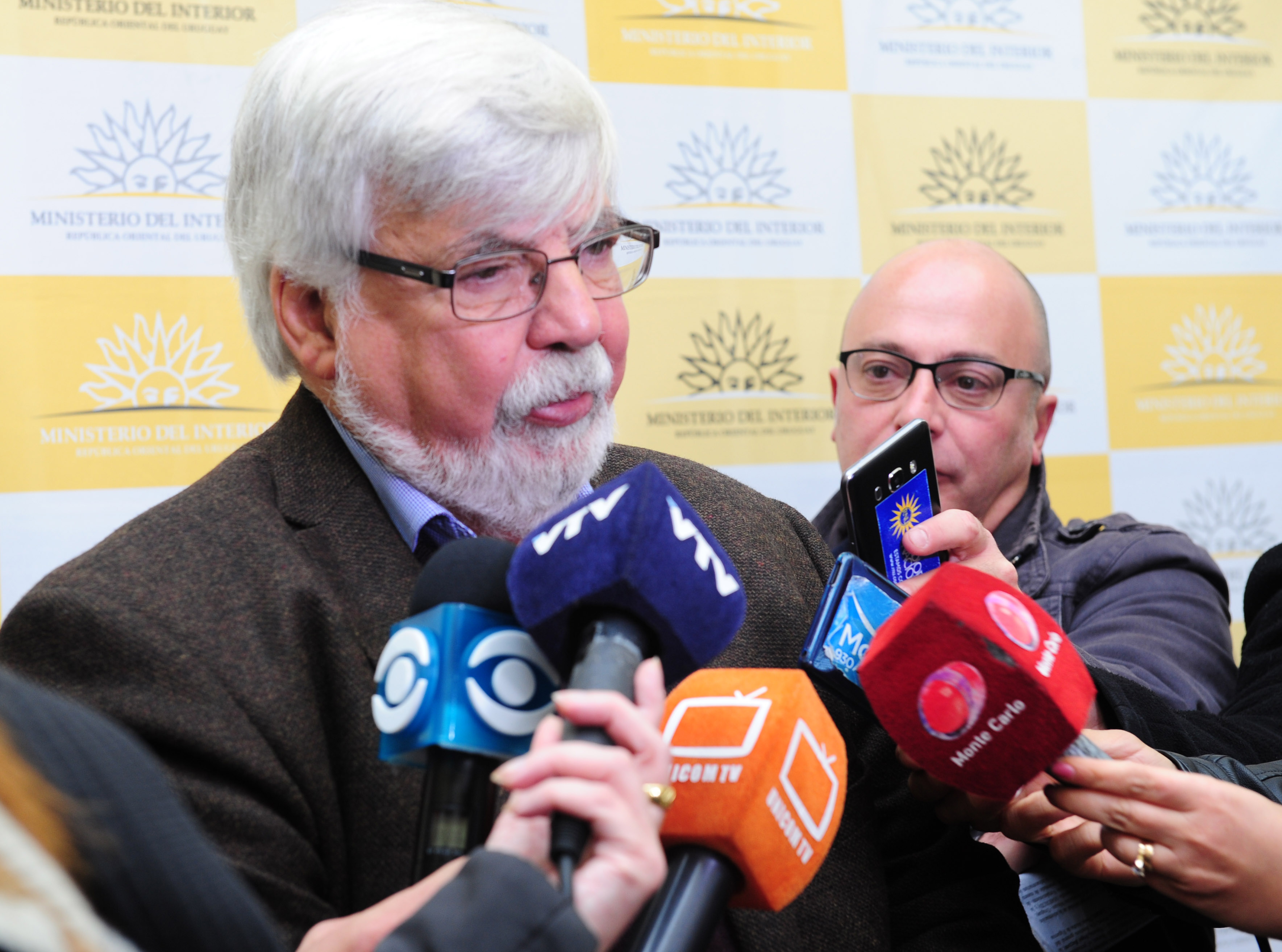 Ministro del Interior, Eduardo Bonomi, en declaraciones a la prensa