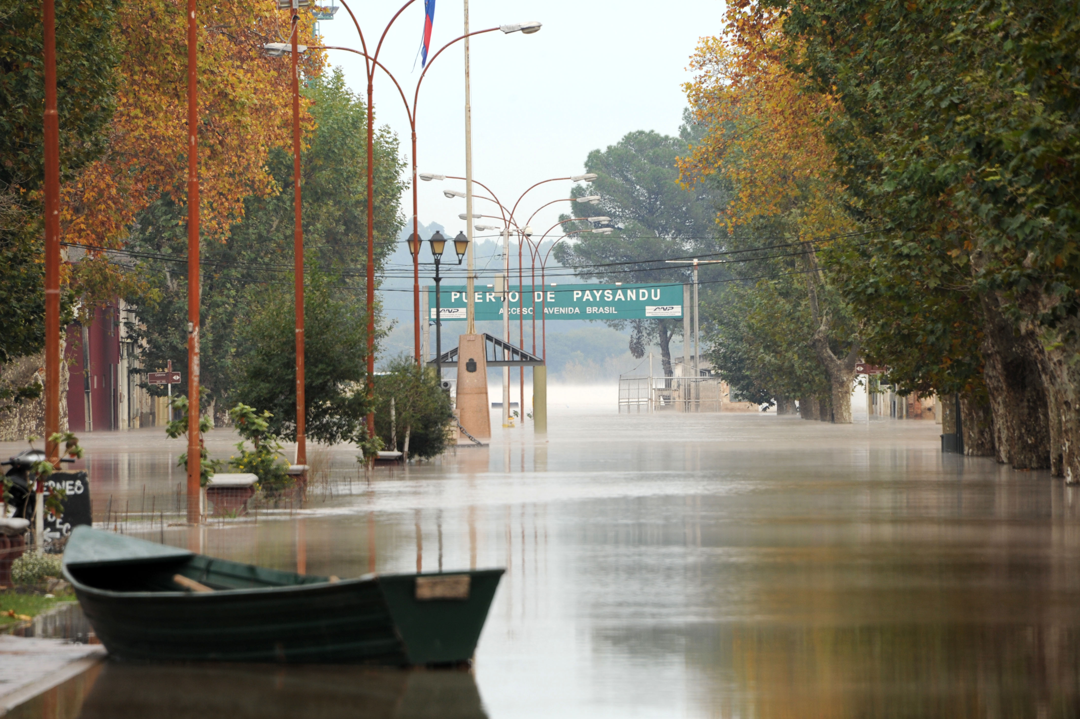 Zona de la ciudad de Paysandú afectada por las inundaciones