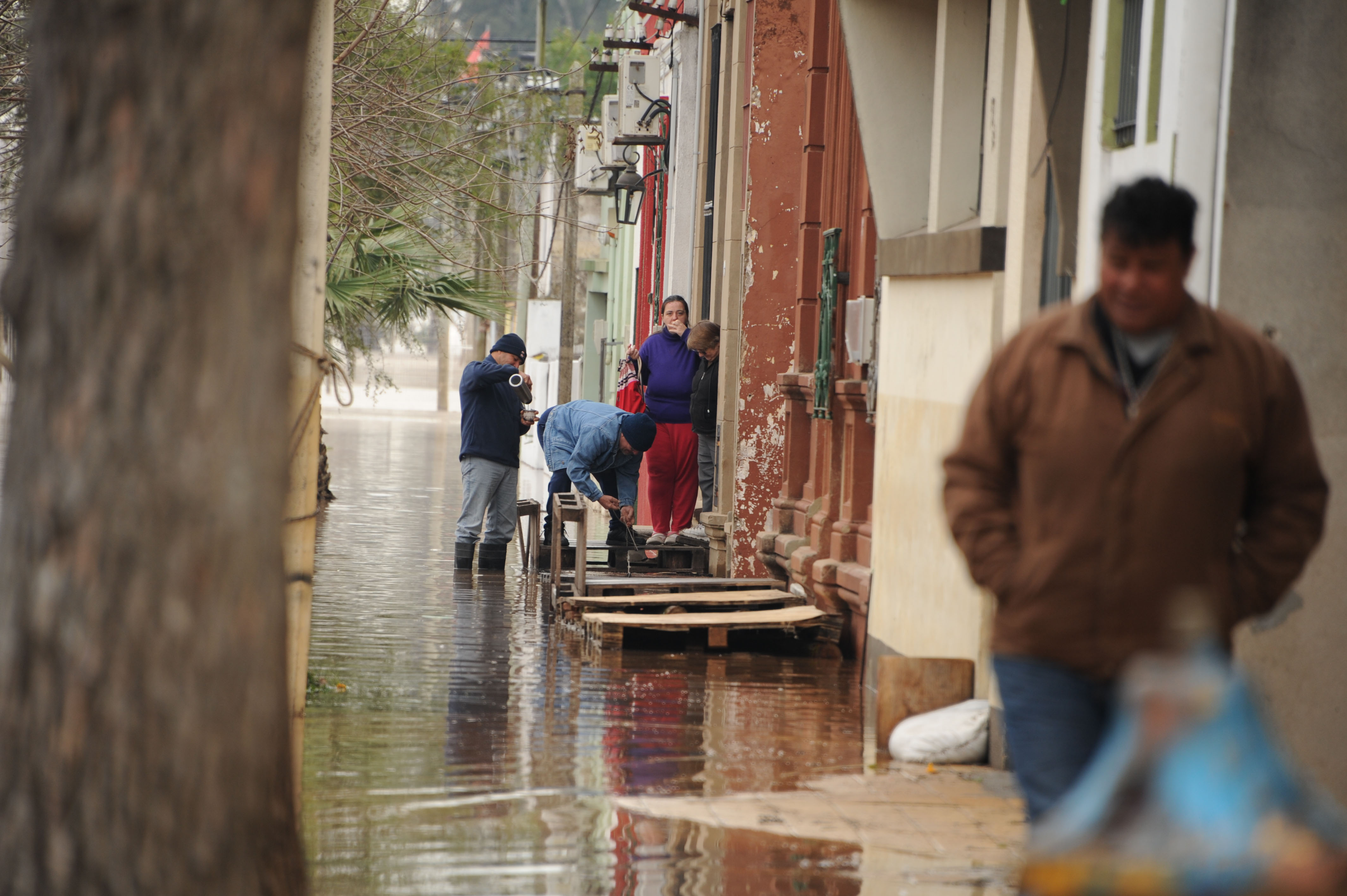 Zona de la ciudad de Paysandú afectada por las inundaciones