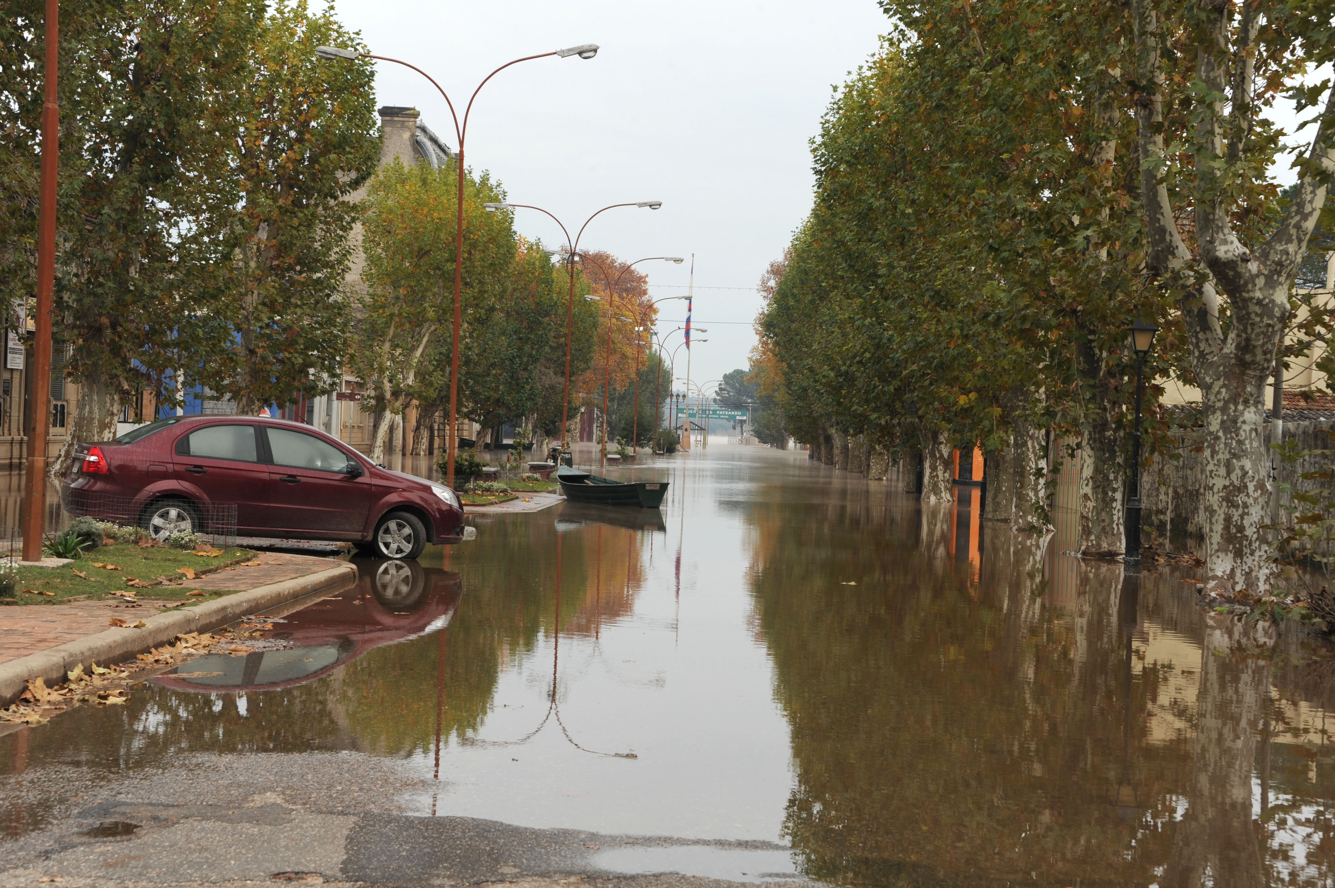 Zona de la ciudad de Paysandú afectada por las inundaciones