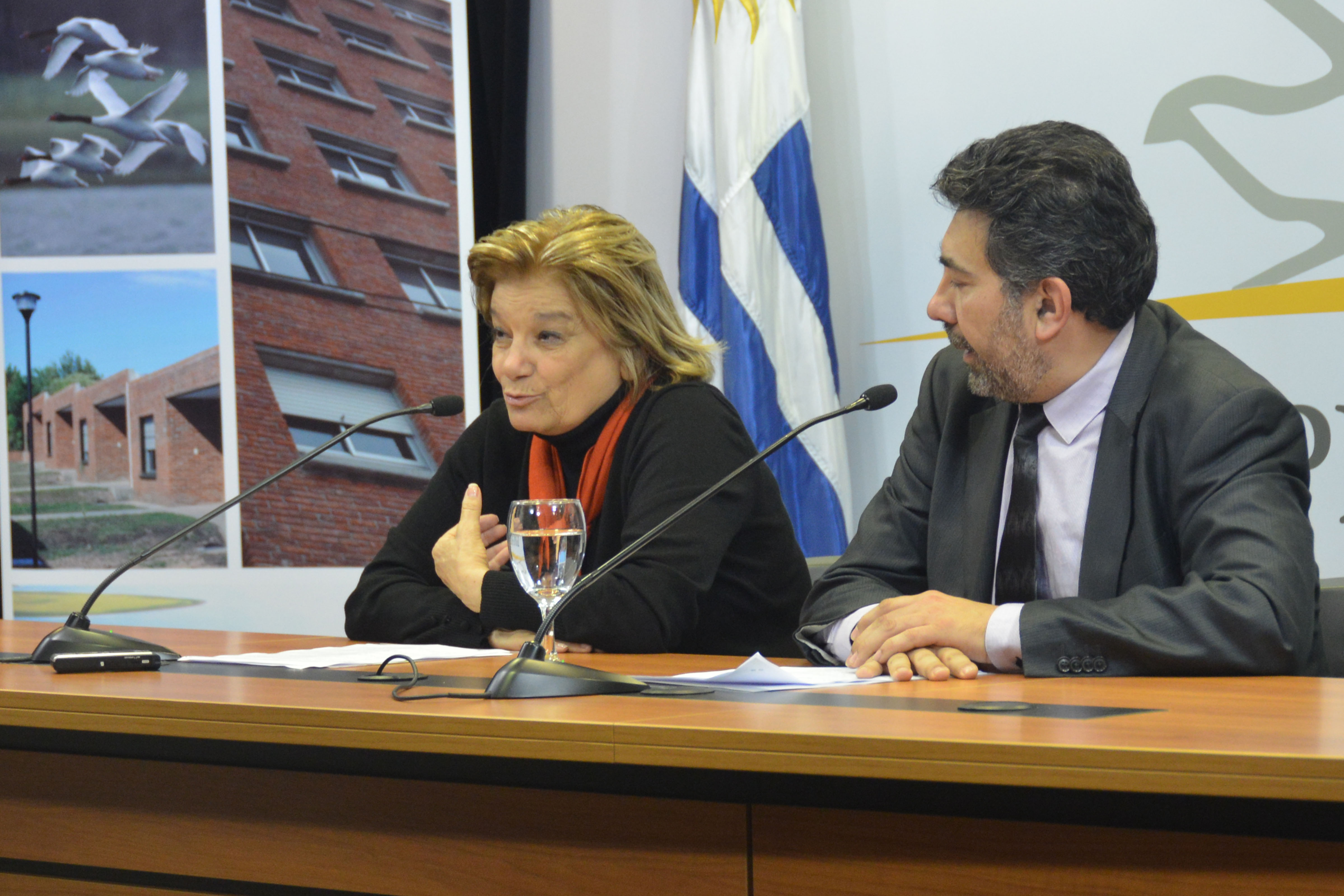 Ministra de Vivienda, Eneida de León y el secretario nacional de la SDH, Nelson Villarreal