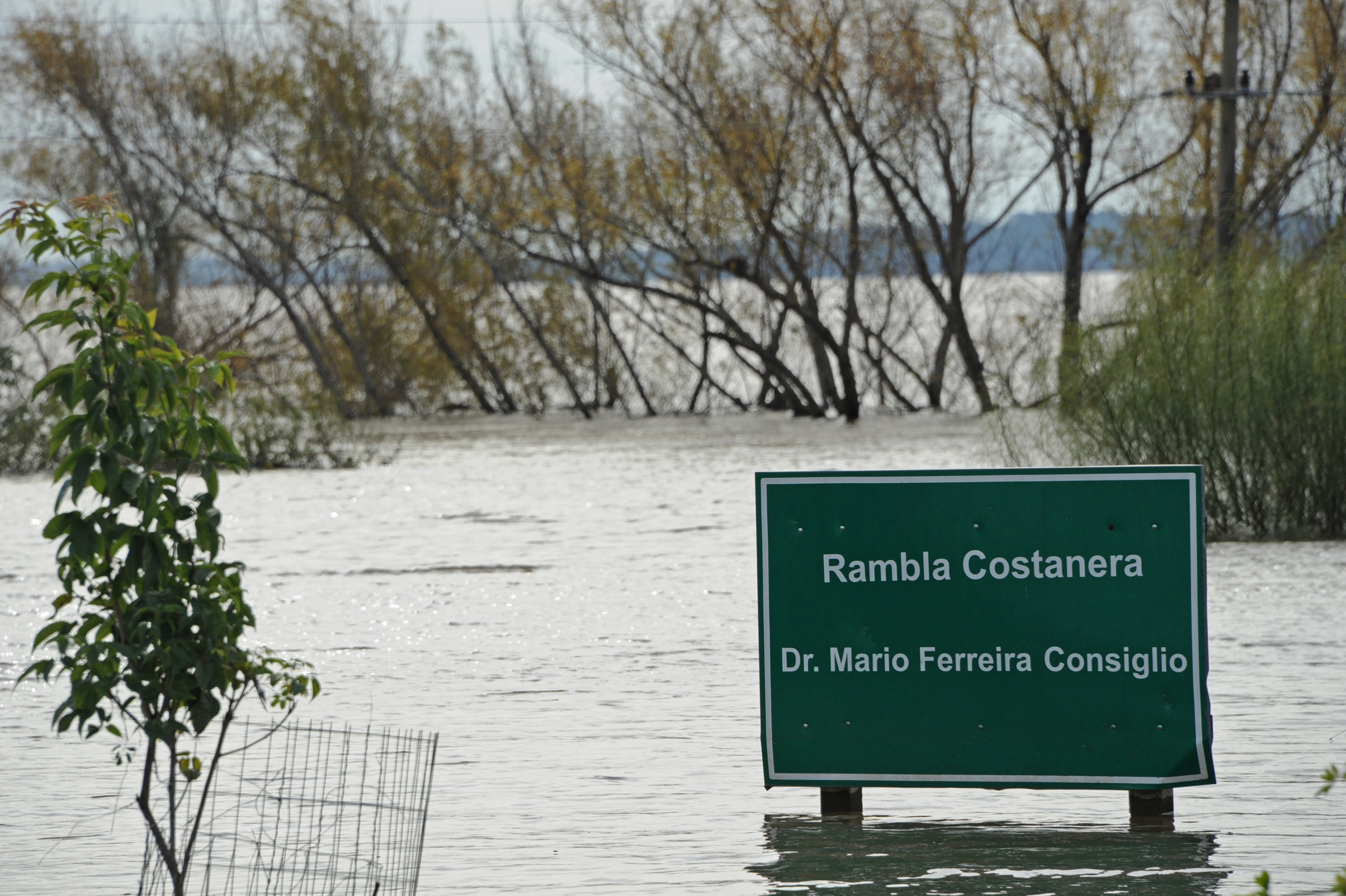 Zona afectada por las inundaciones en Bella Unión