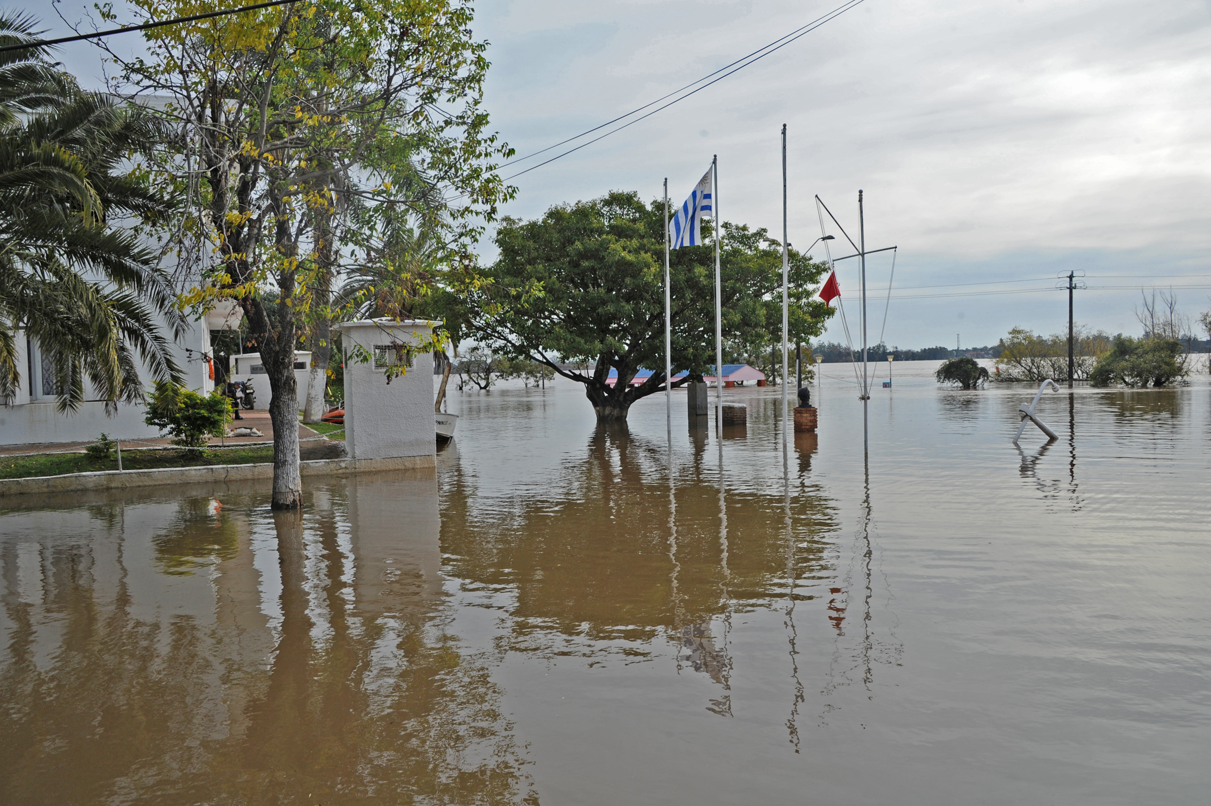Zona afectada por las inundaciones en Bella Unión