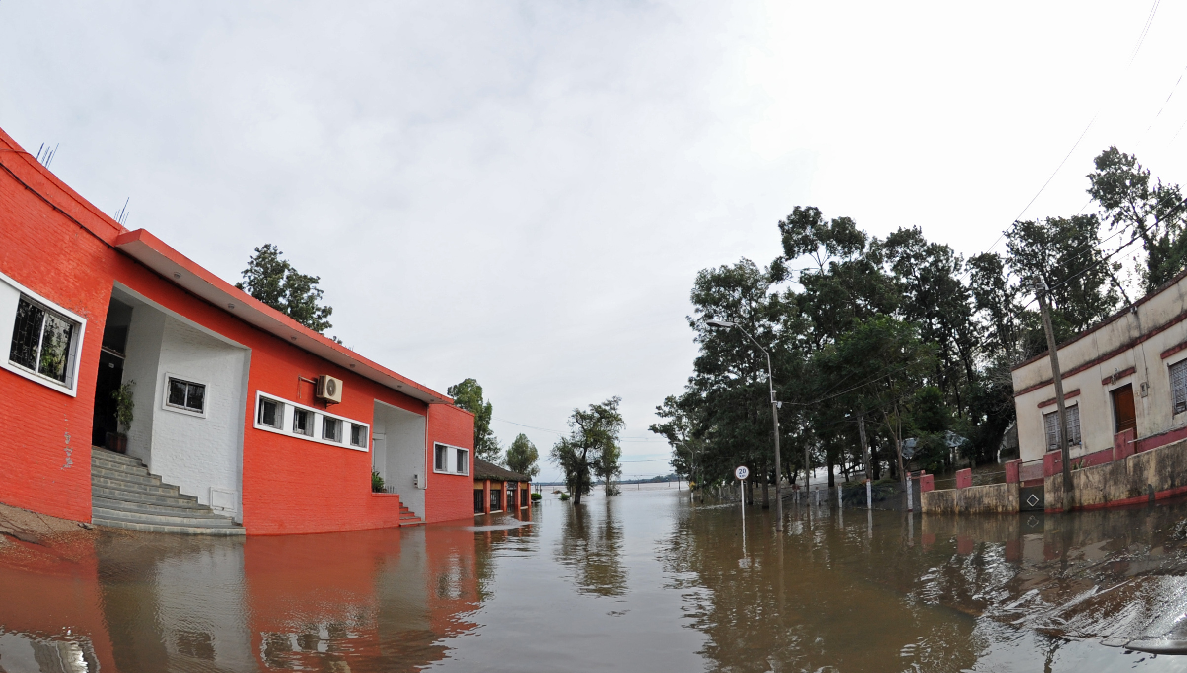 Zona afectada por las inundaciones en Bella Unión