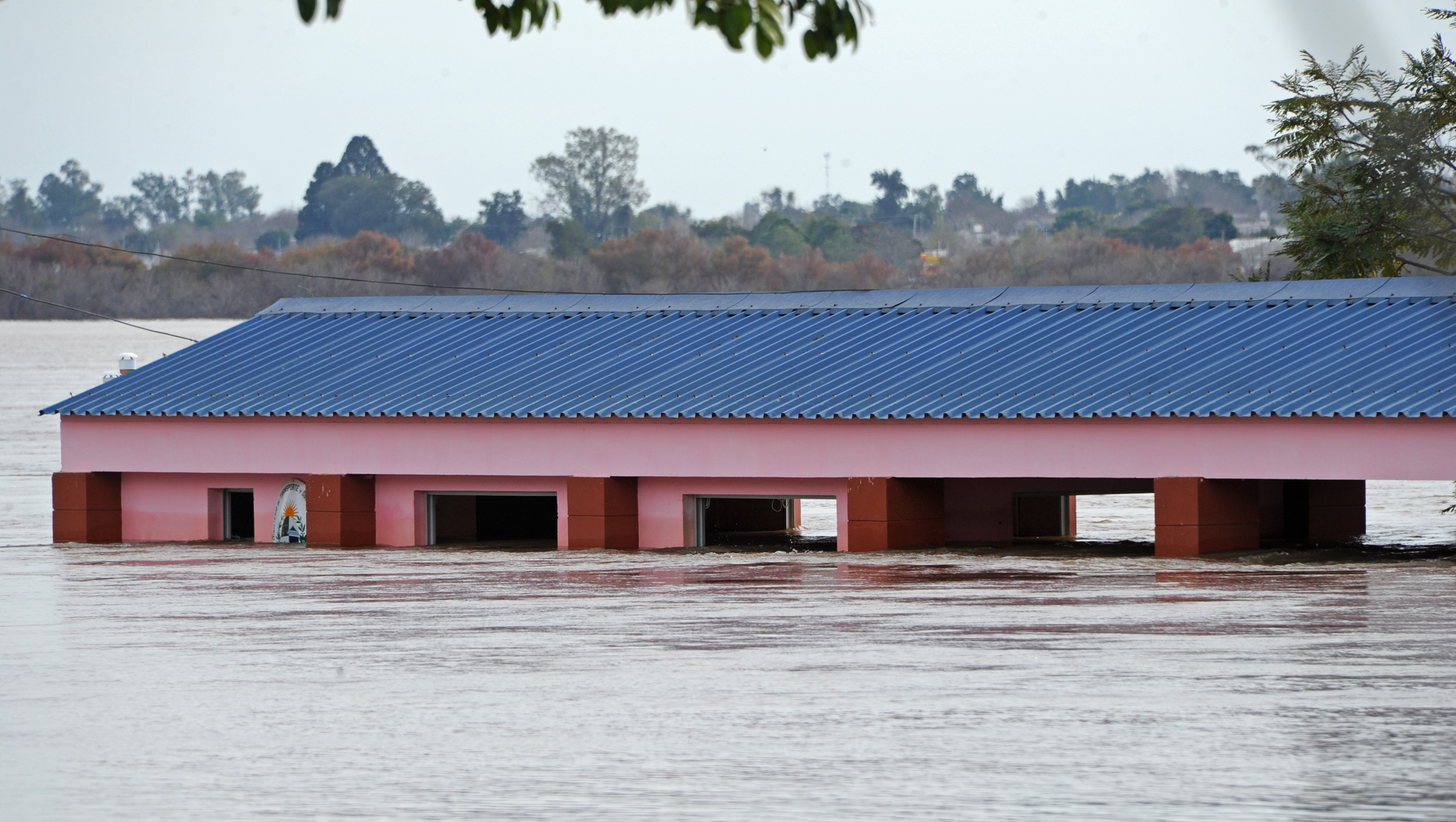 Zona afectada por las inundaciones en Bella Unión