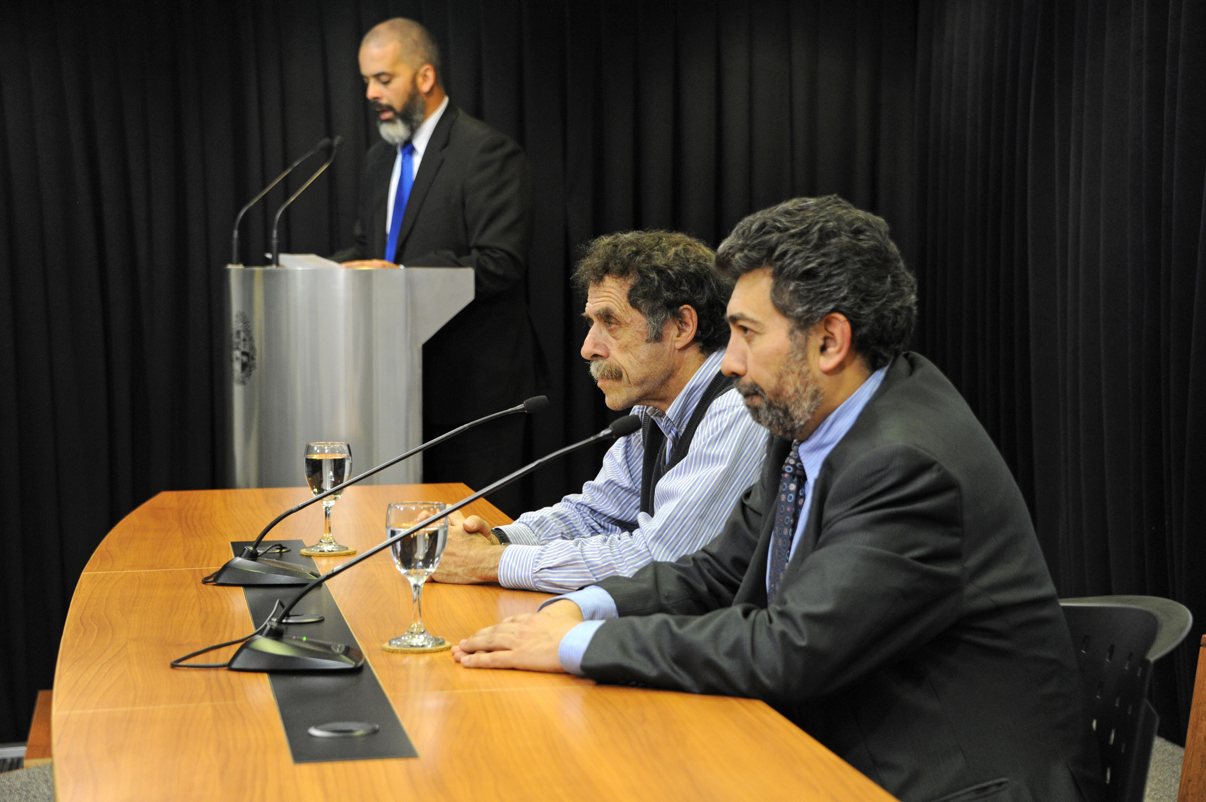 Miguel Brechner, presidente del Plan CEIBAL y el Secretario de Derechos Humanos de Presidencia, Nelson Villarreal
