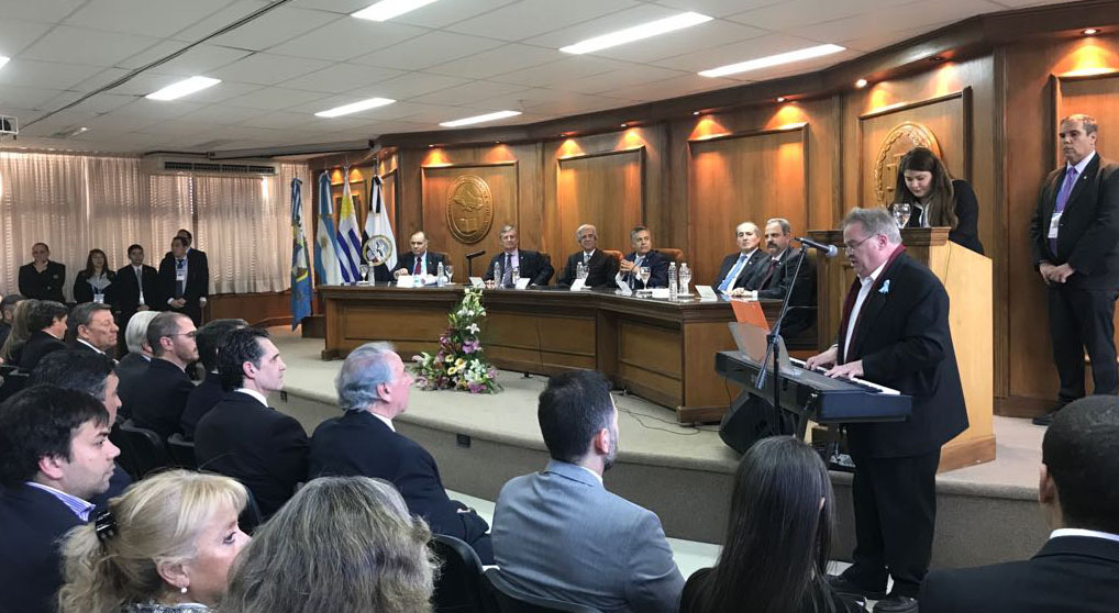 Acto en la Universidad Nacional de Cuyo, provincia de Mendoza