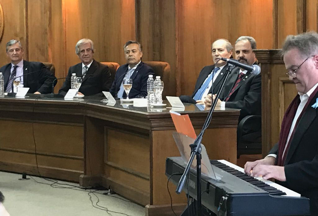 Acto en la Universidad Nacional de Cuyo, provincia de Mendoza