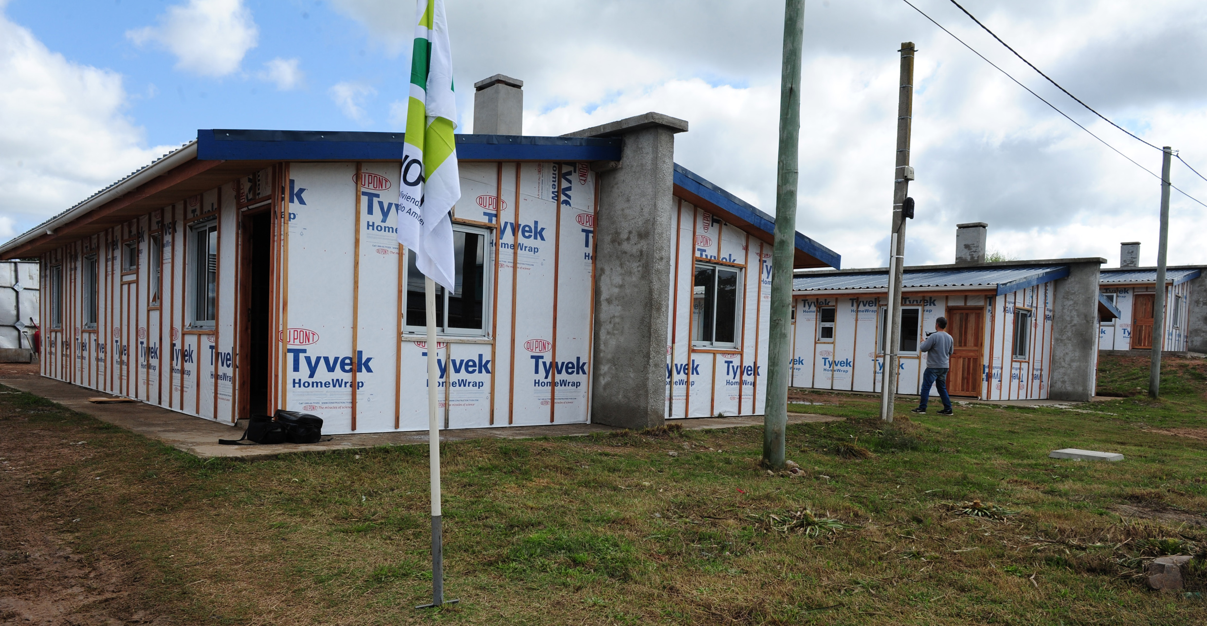 Casas de madera del barrio T15, en el departamento de Tacuarembó