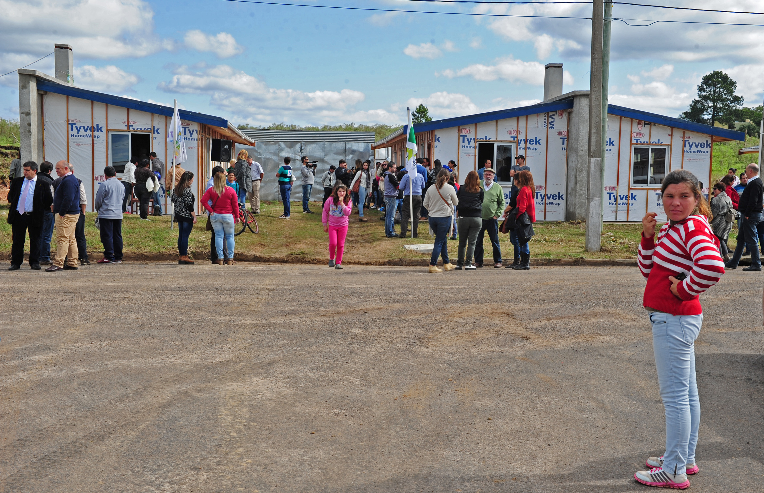 Casas de madera del barrio T15, en el departamento de Tacuarembó