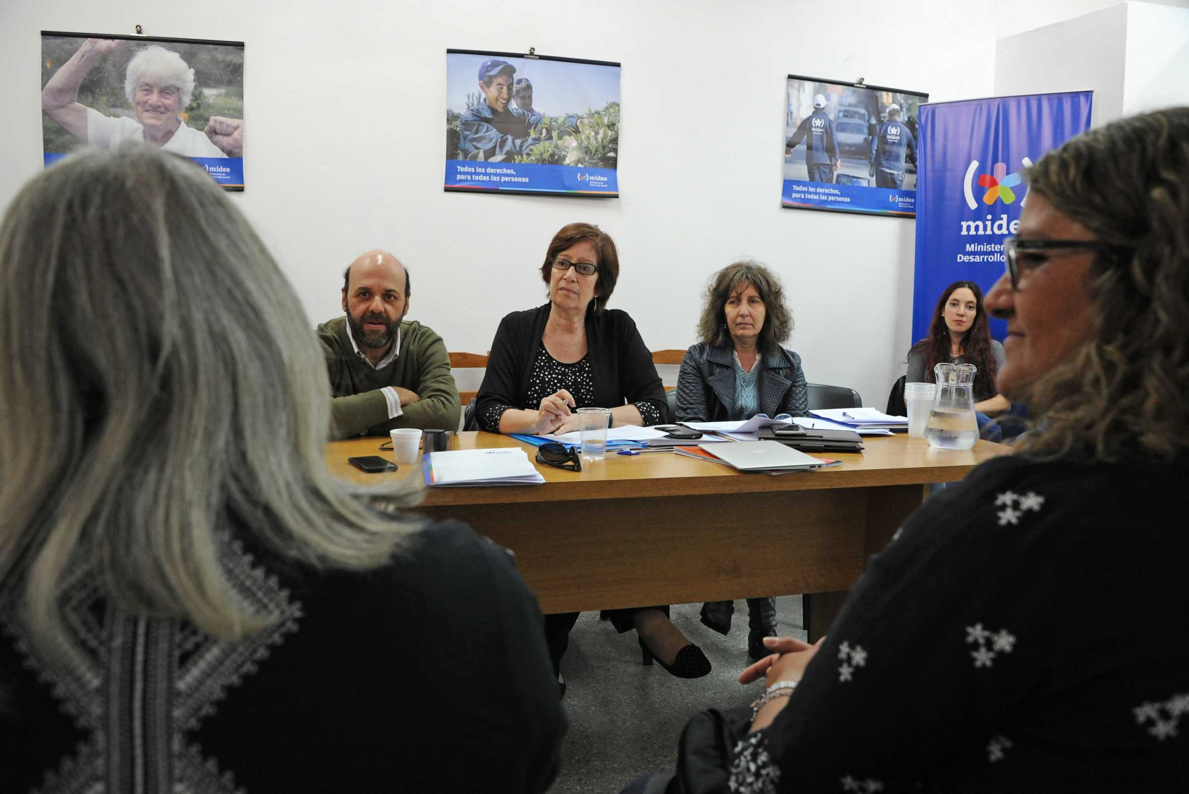 Autoridades del Mides, durante las audiencias en Rocha