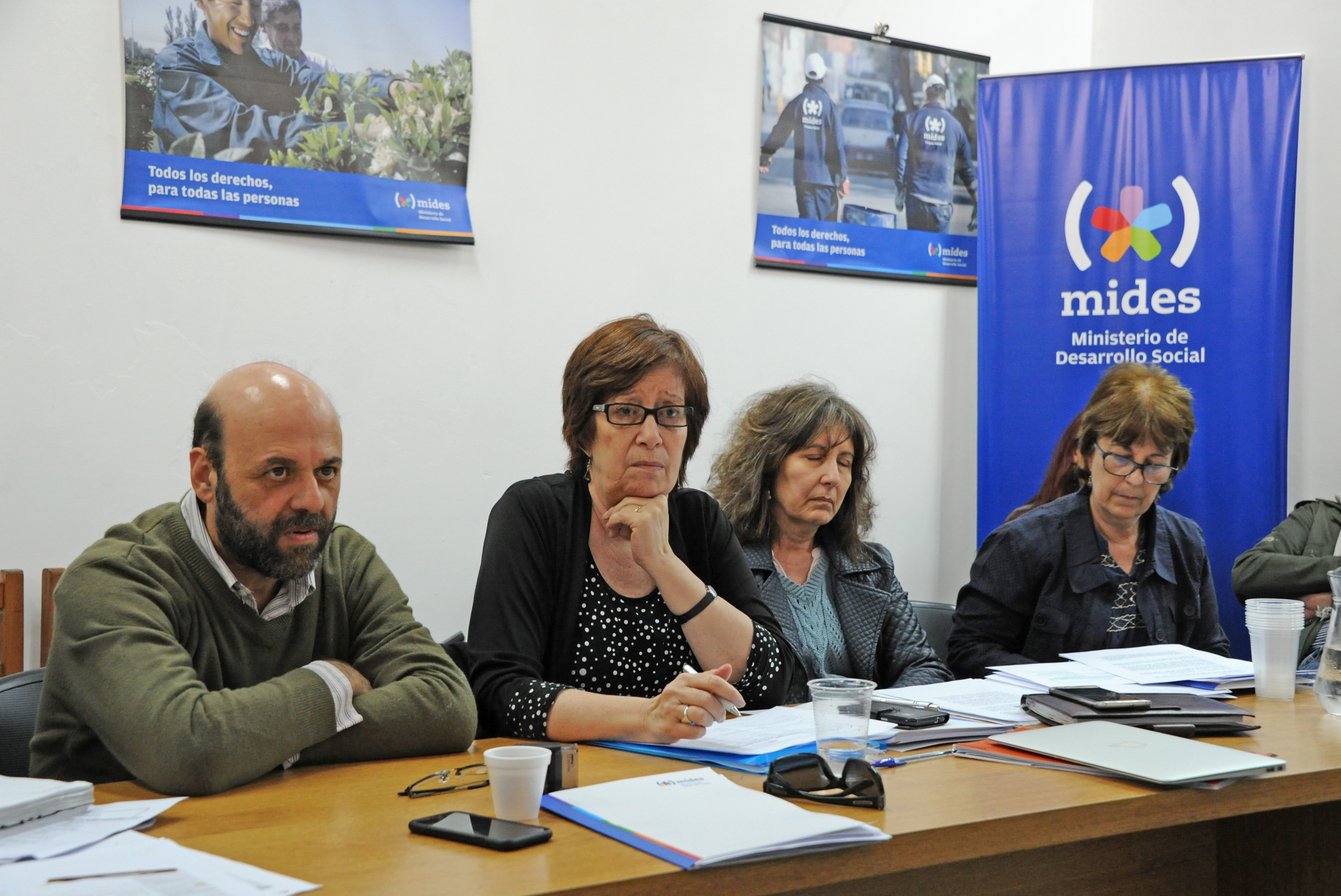Autoridades del Mides, durante las audiencias en Rocha