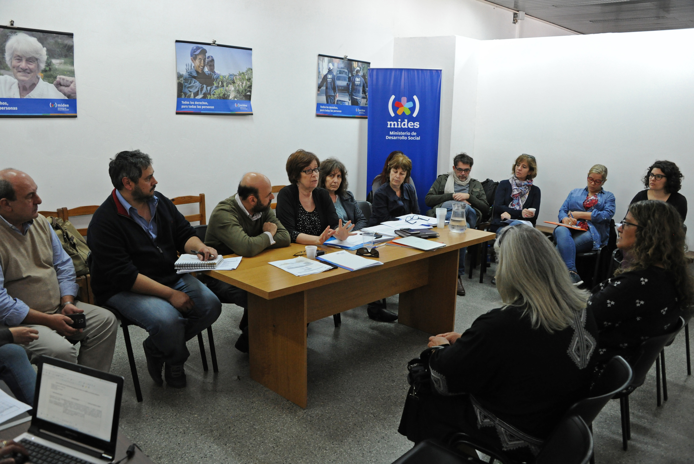Autoridades del Mides, durante las audiencias en Rocha