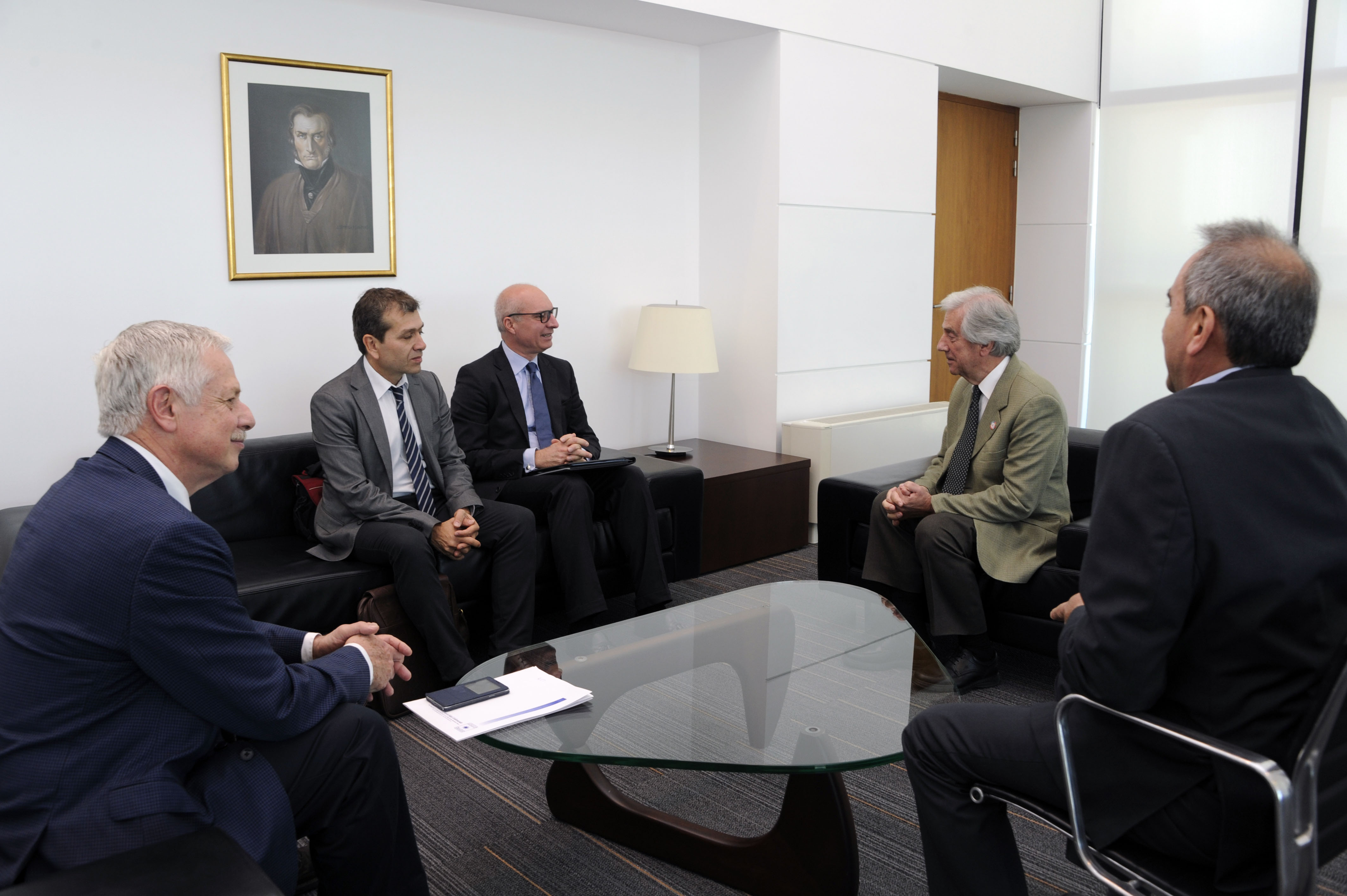 Vázquez recibió a José Luis Castro y a Gustavo Sóñora
