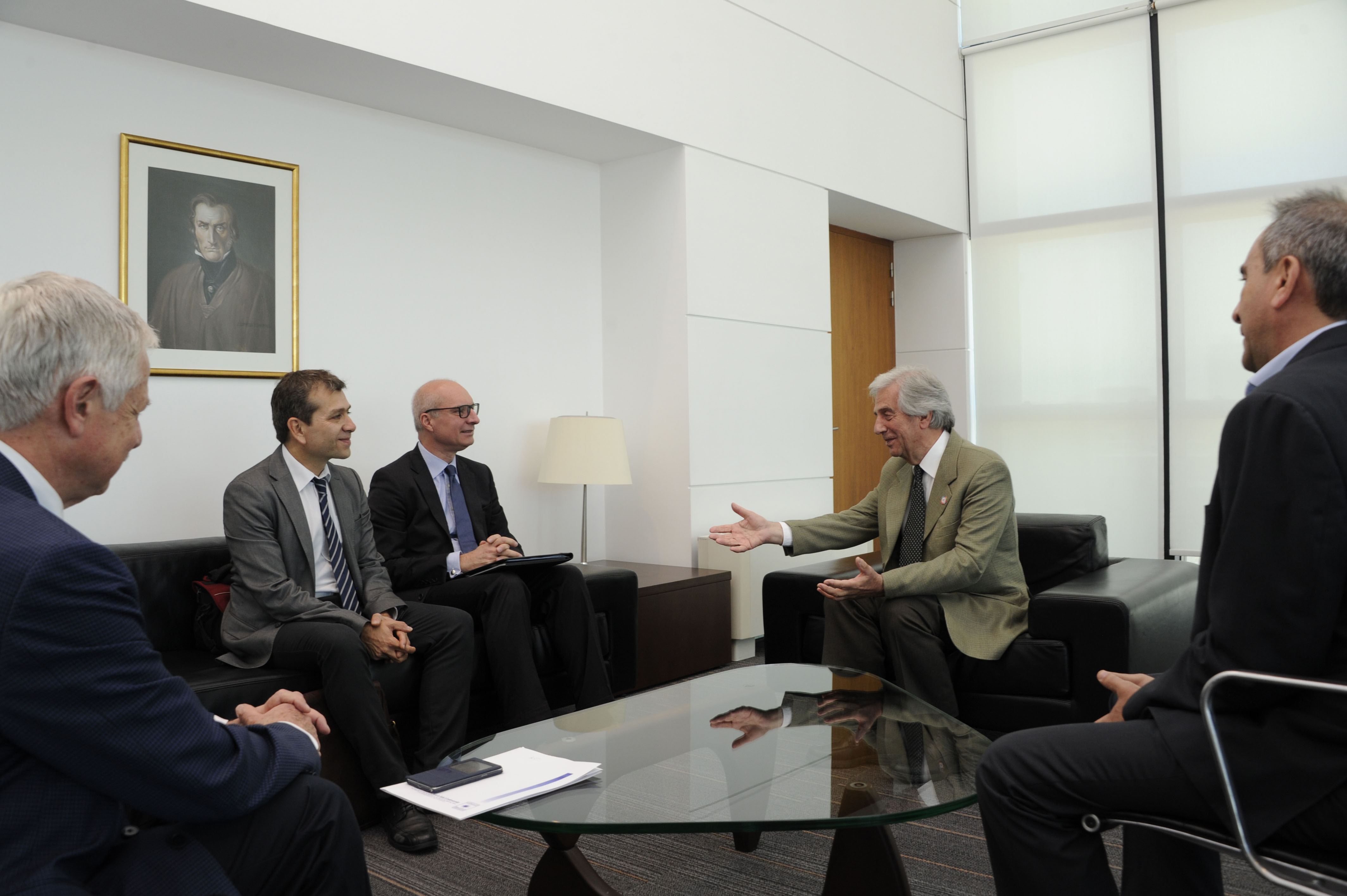 Vázquez recibió a José Luis Castro y a Gustavo Sóñora