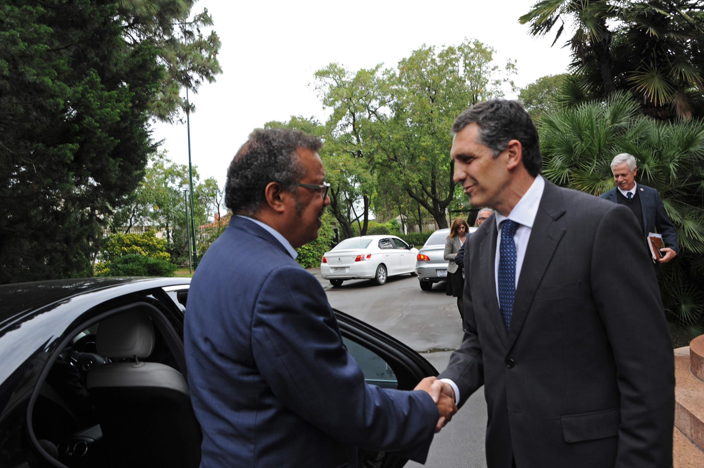 Llegada del director de la OMS (Organización Mundial de la Salud), Tedros Adhanom Ghebreyesus