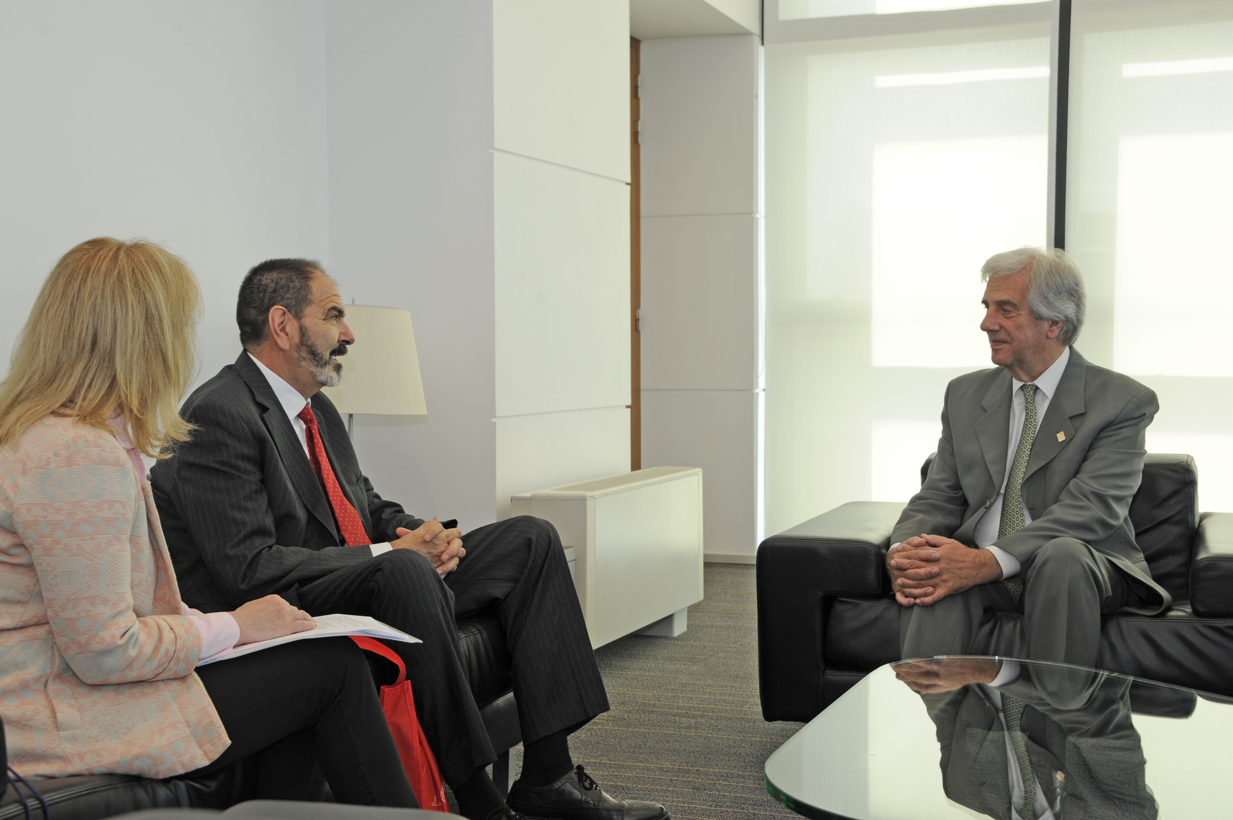 Carolina Cosse, Luis Carlos Longoria y Tabaré Vázquez