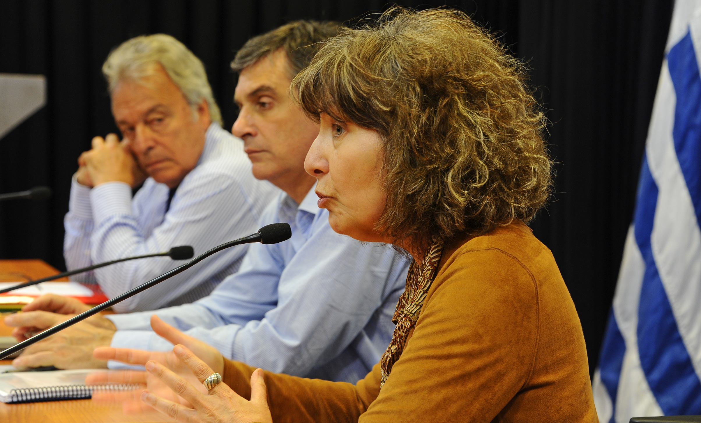 Directora de Instituto Nacional de las Mujeres, Mariella Mazzotti, dirigiéndose a los presentes