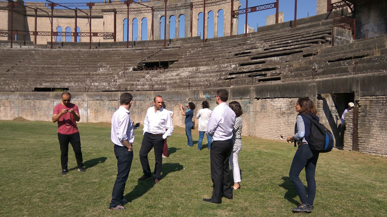 Delegación internacional del BID en la Plaza de Toros Real de San Carlos