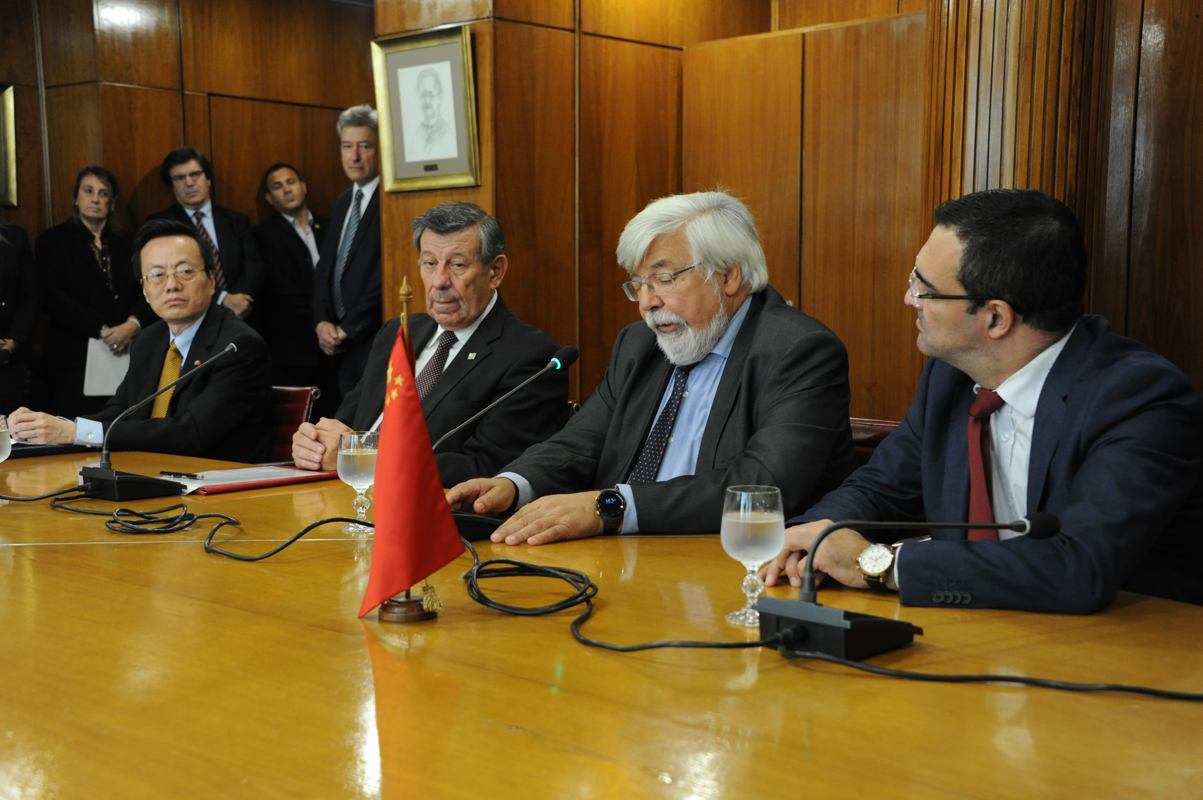 Rodolfo Nin Novoa, Eduardo Bonomi y Wang Gangse