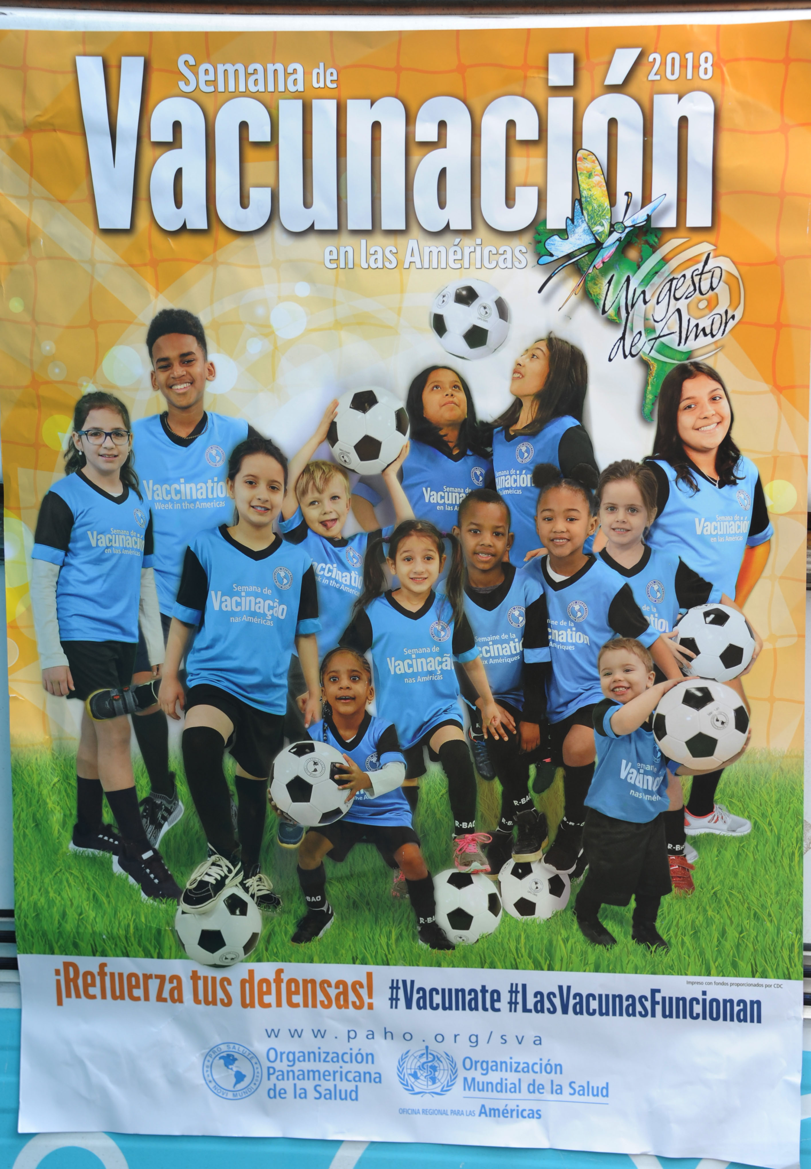 Afiche de la Semana de la Vacunación en las Américas 2018