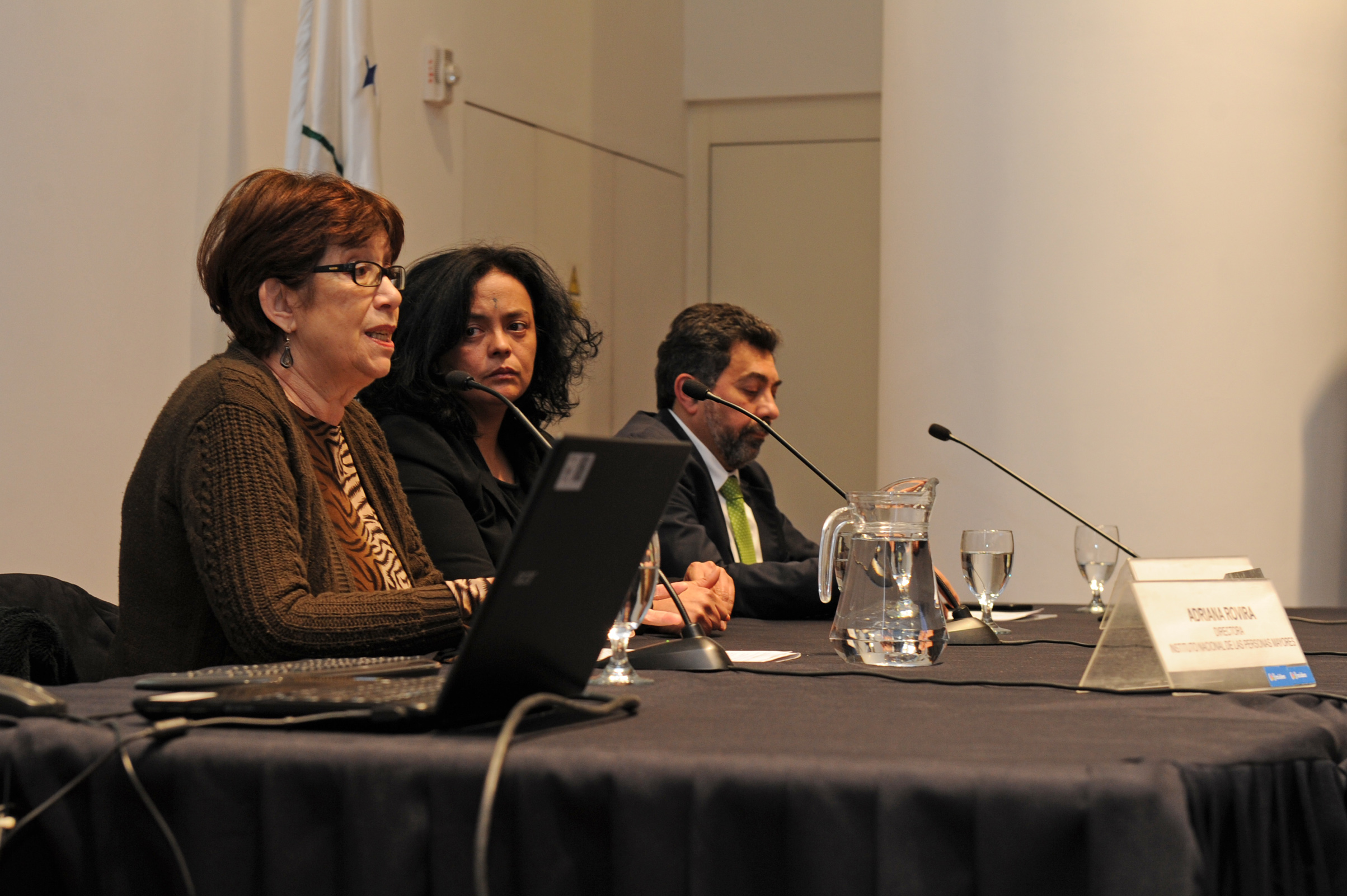 Ministra de Desarrollo Social, Marina Arismendi, dirigiéndose a los presentes