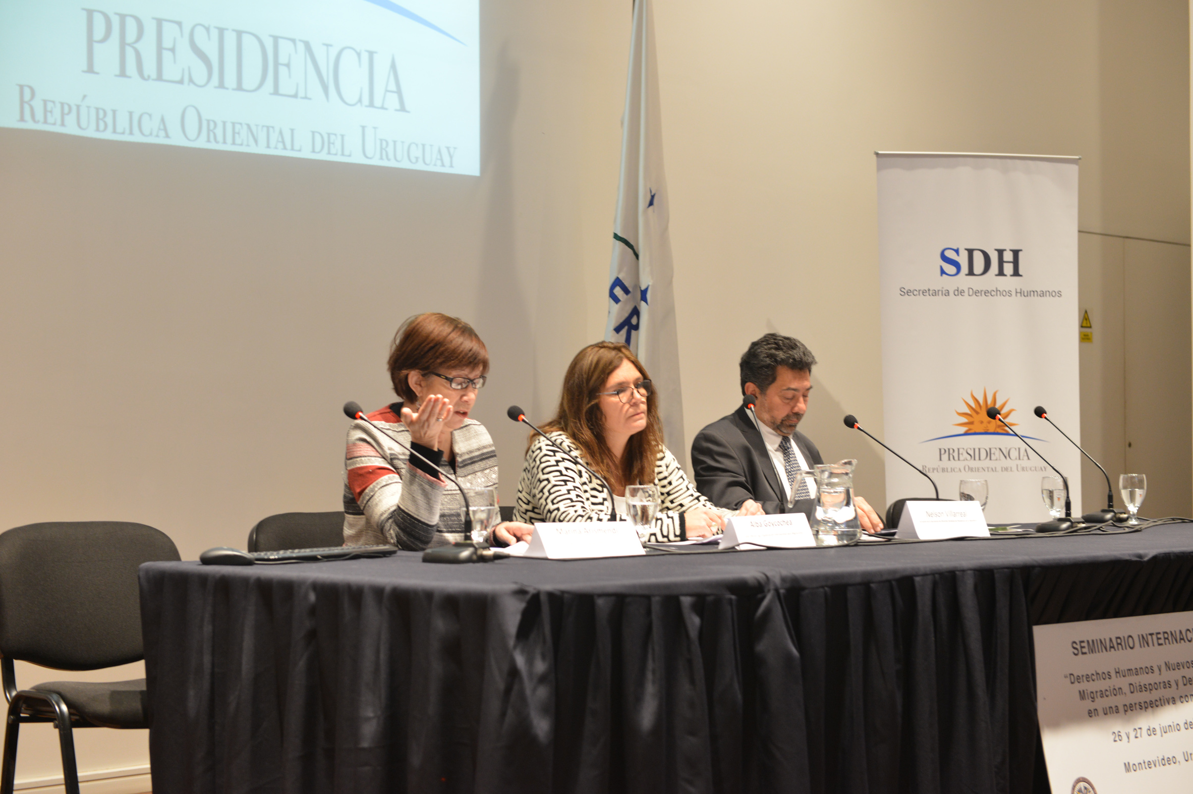Ministra de Desarrollo Social, Marina Arismendi, haciendo uso de la palabra