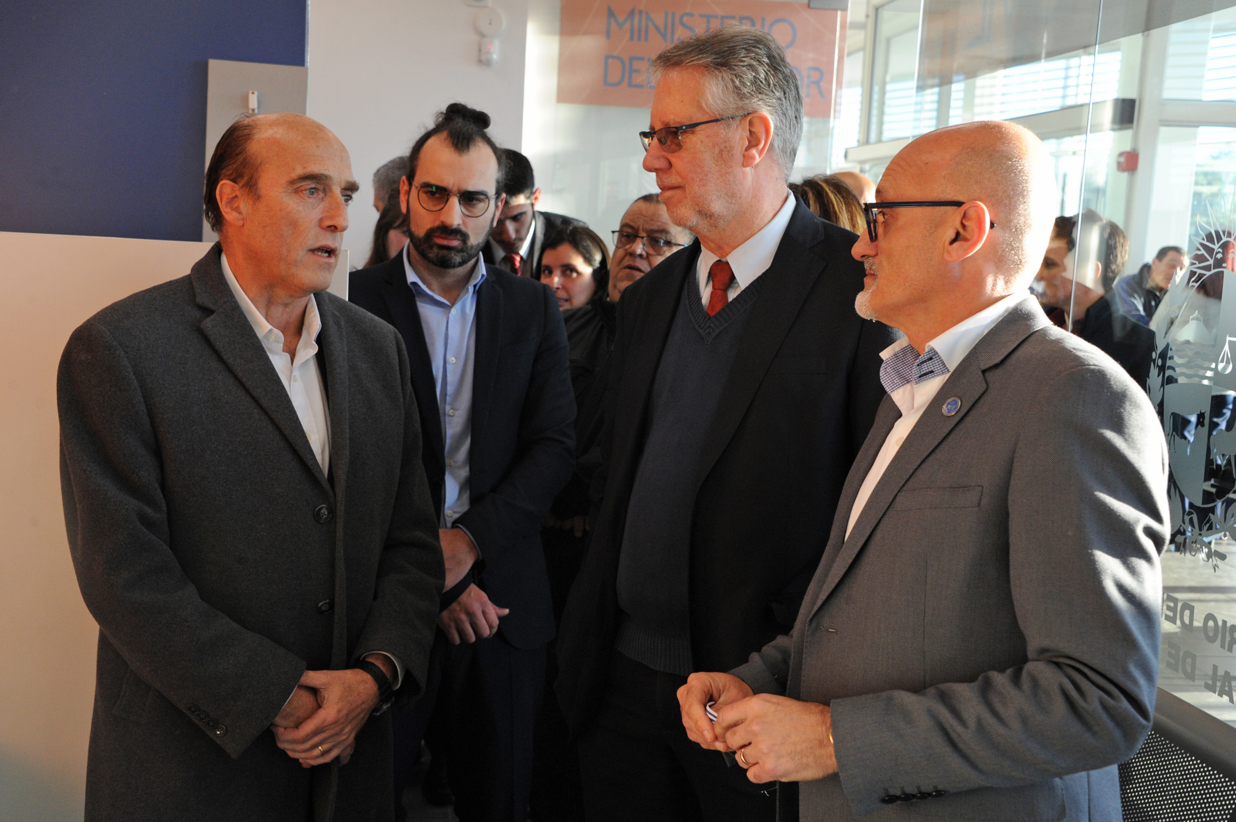 Autoridades presentes durante la actividad, Daniel Martínez, Federico Laca, Jorge Vázquez y Ruben Amato
