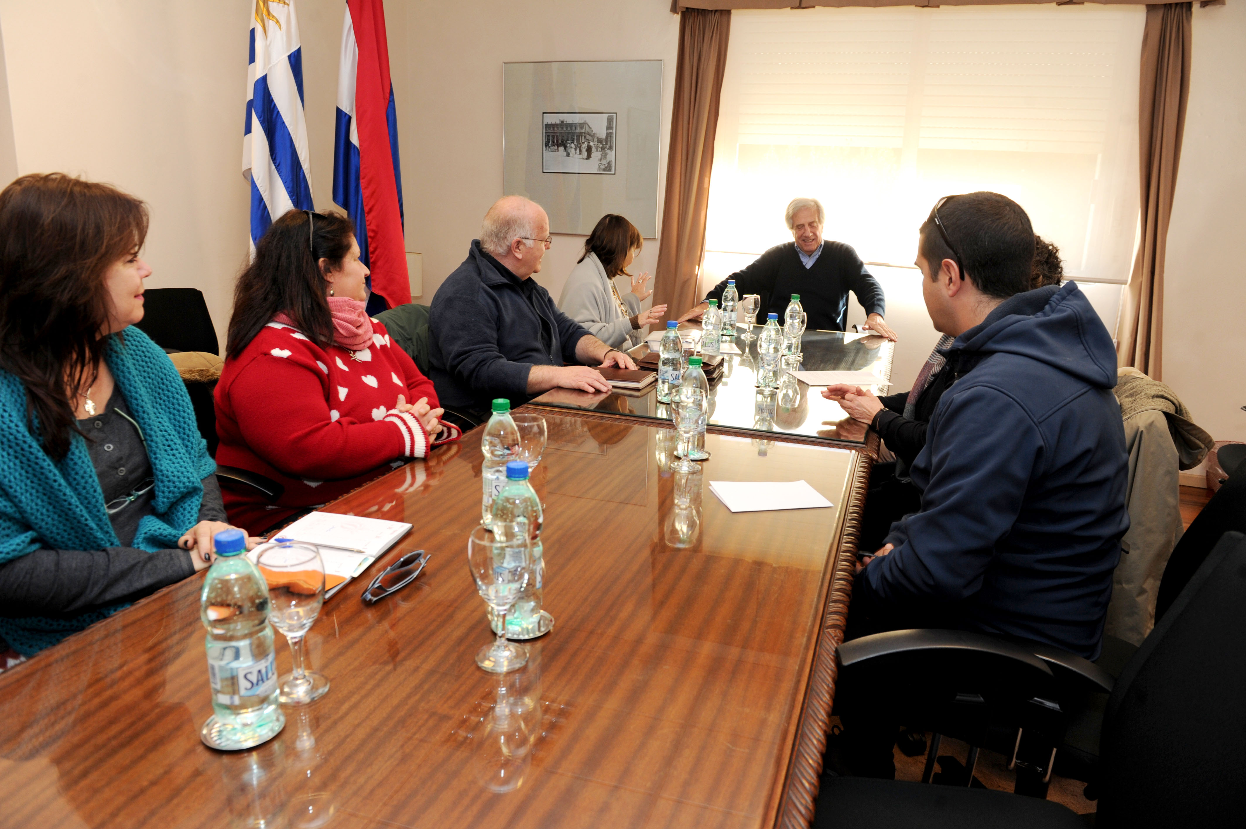 Presidente Tabaré Vázquez con representantes de Ademu