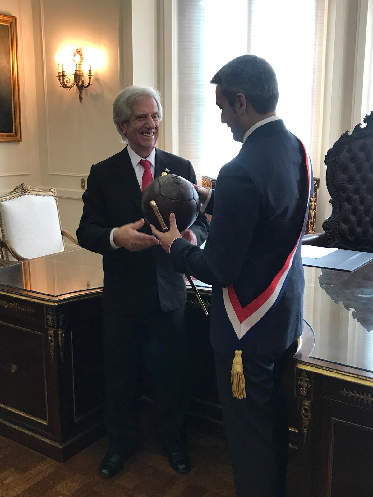 Presidente Tabaré Vázquez junto al presidente de la República del Paraguay, Mario Abdo