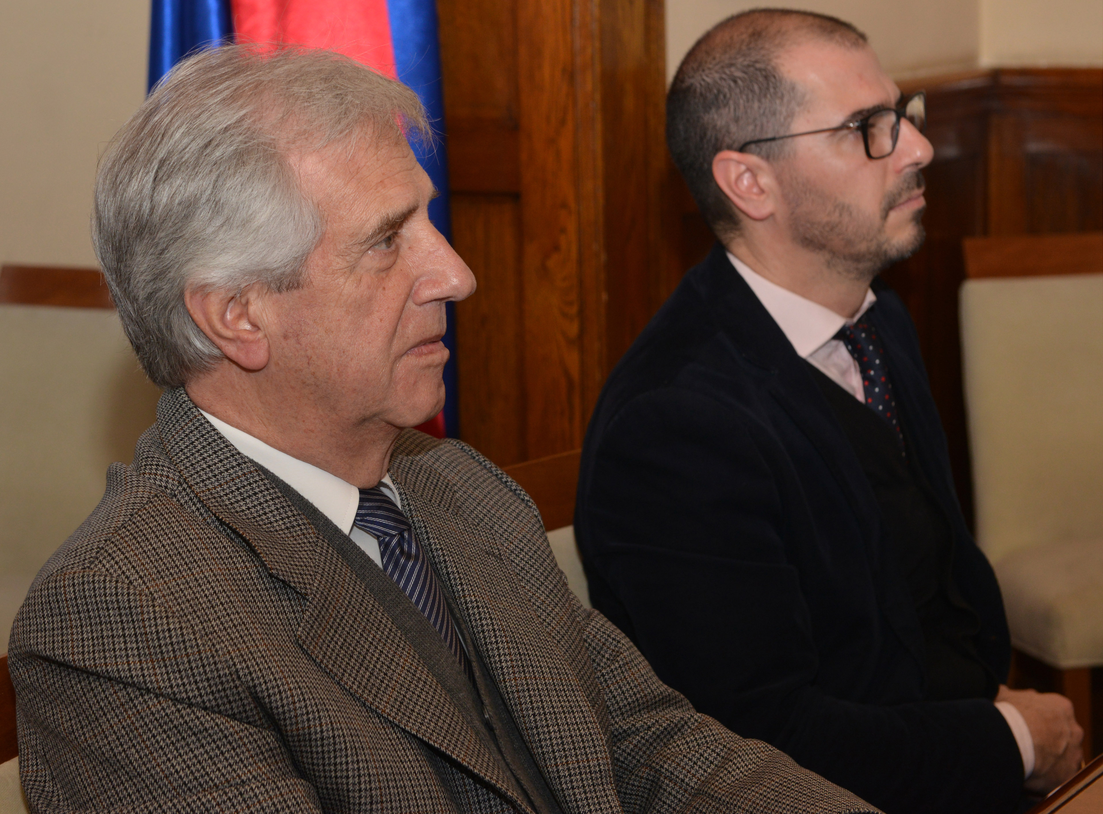 Presidente Tabaré Vázquez y prosecretario de la Presidencia, Juan Andrés Roballo