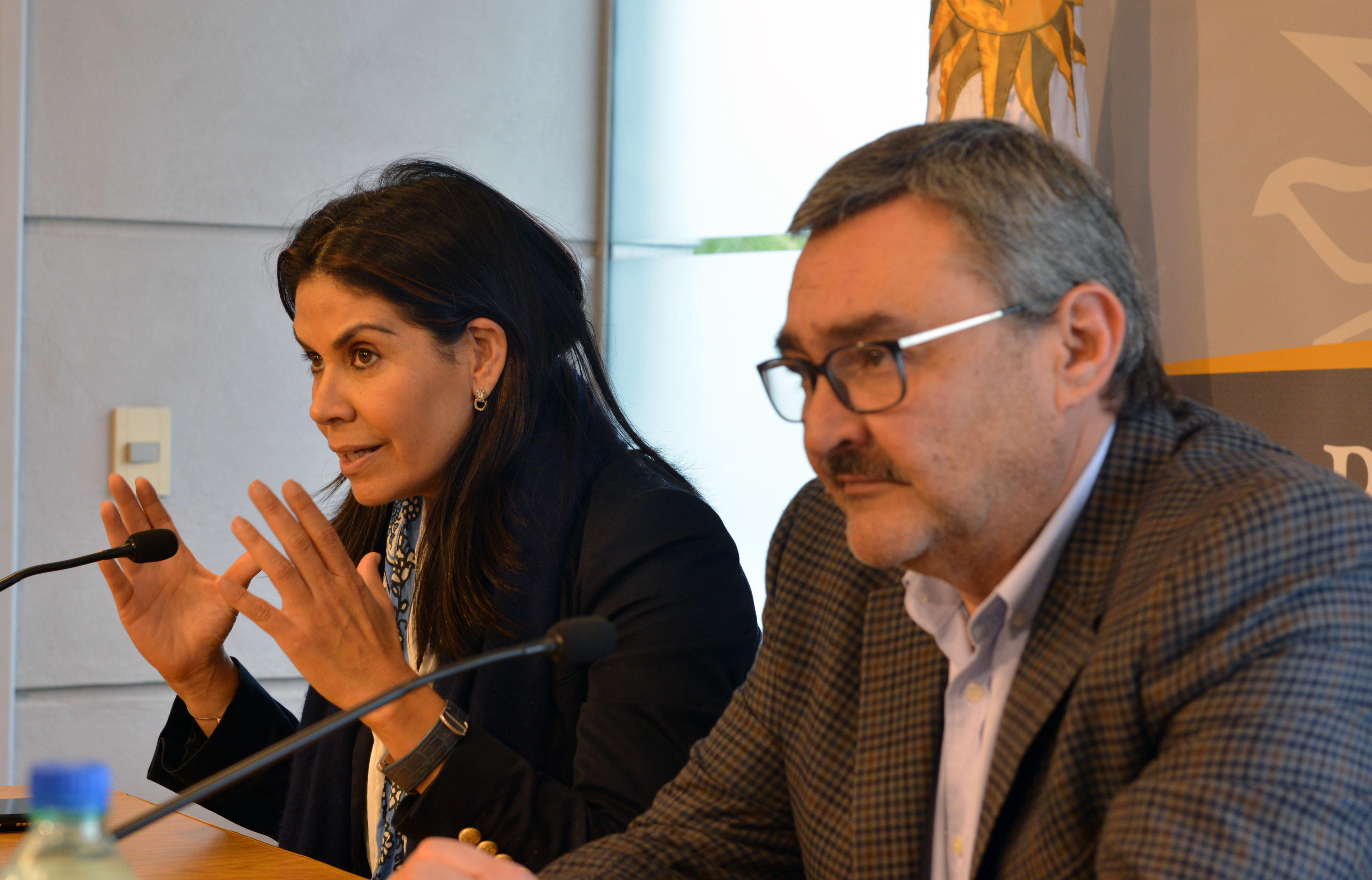 Senadora Verónica Alonso y diputado Luis Gallo, en declaraciones a la prensa