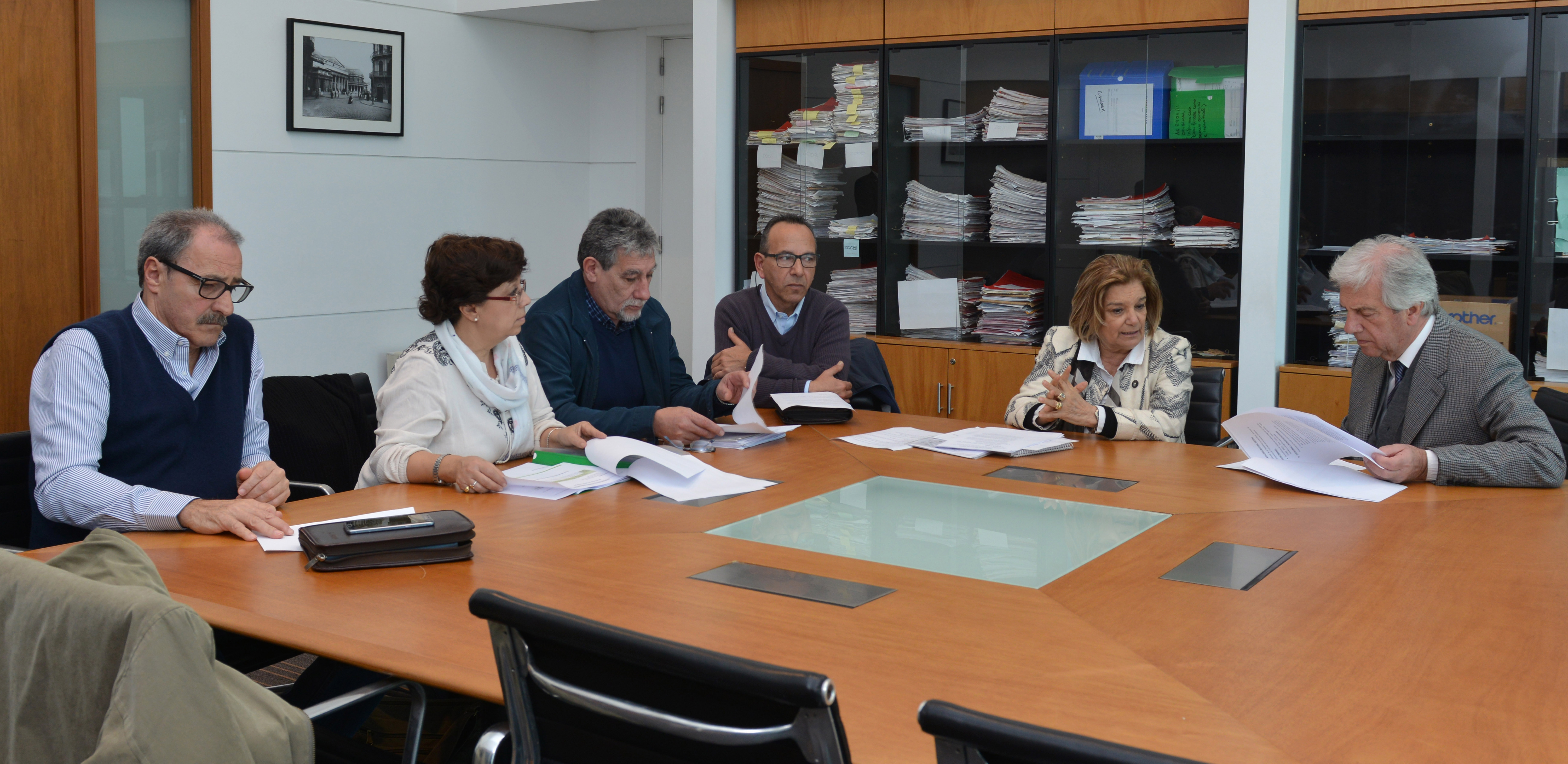 Presidente Tabaré Vázquez y ministra Eneida de León, reunidos con las principales autoridades de Fucvam