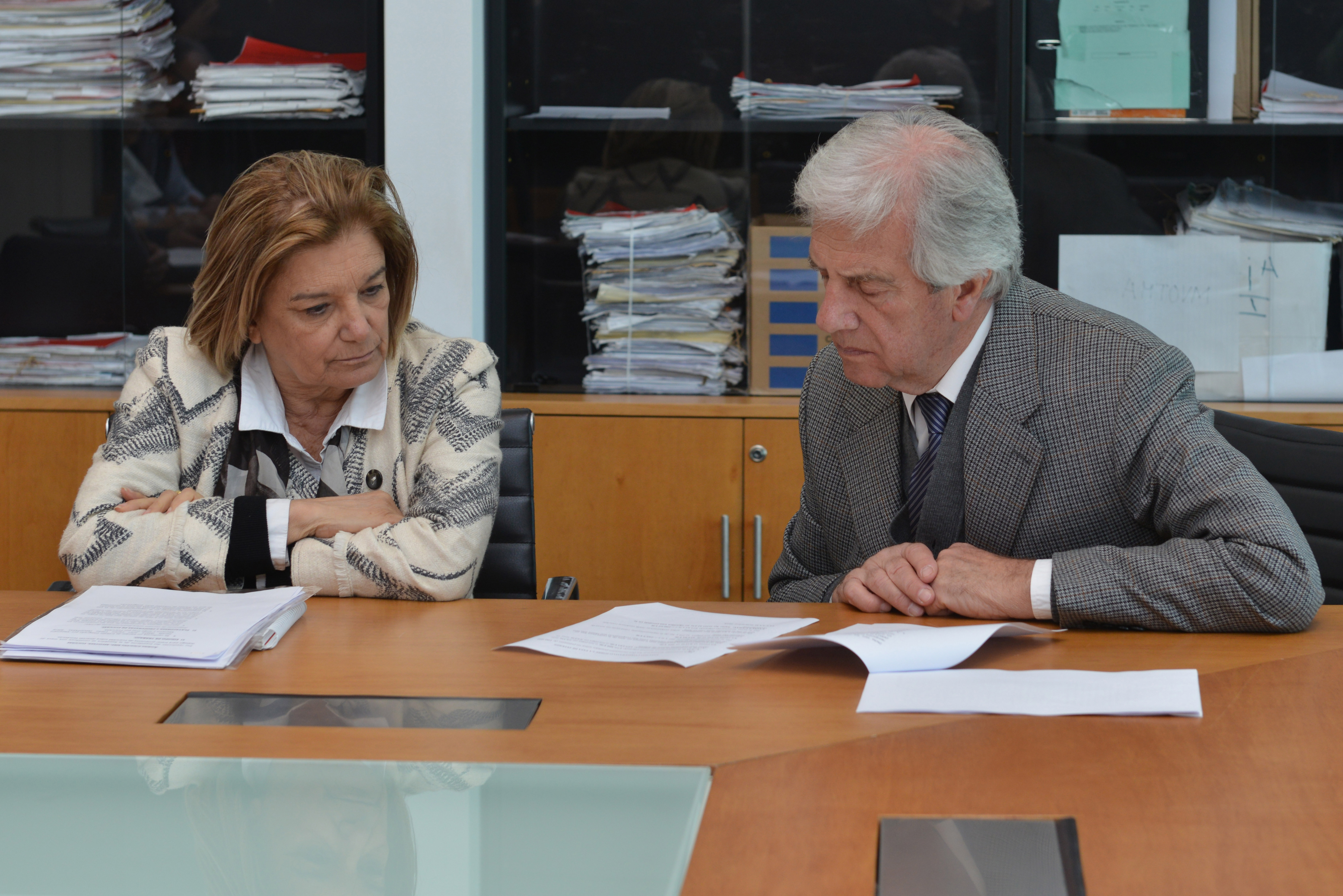 Presidente Tabaré Vázquez y ministra Eneida de León