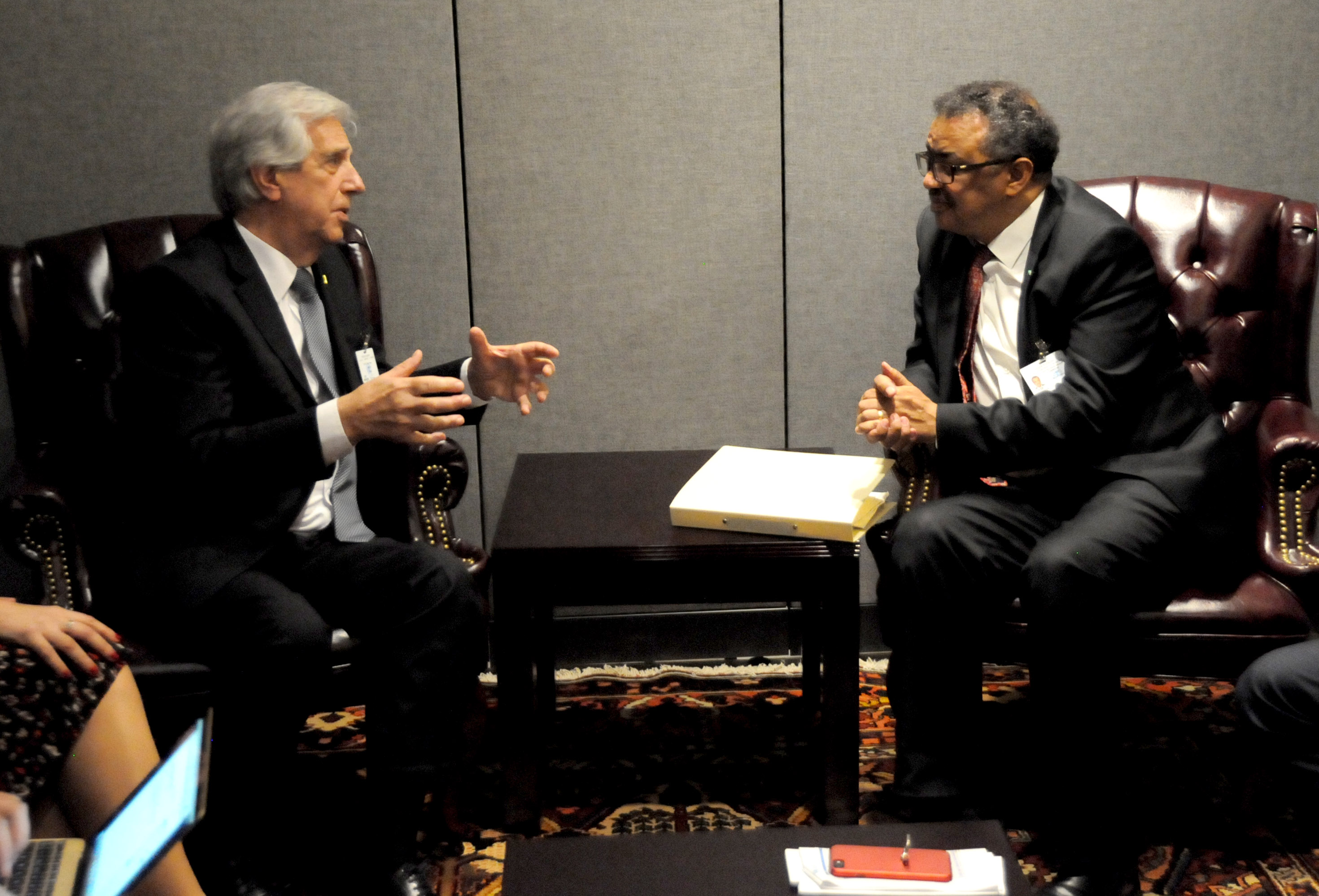 Vázquez mantuvo un encuentro con el director general de la OMS, Tedros Ghebreyesus