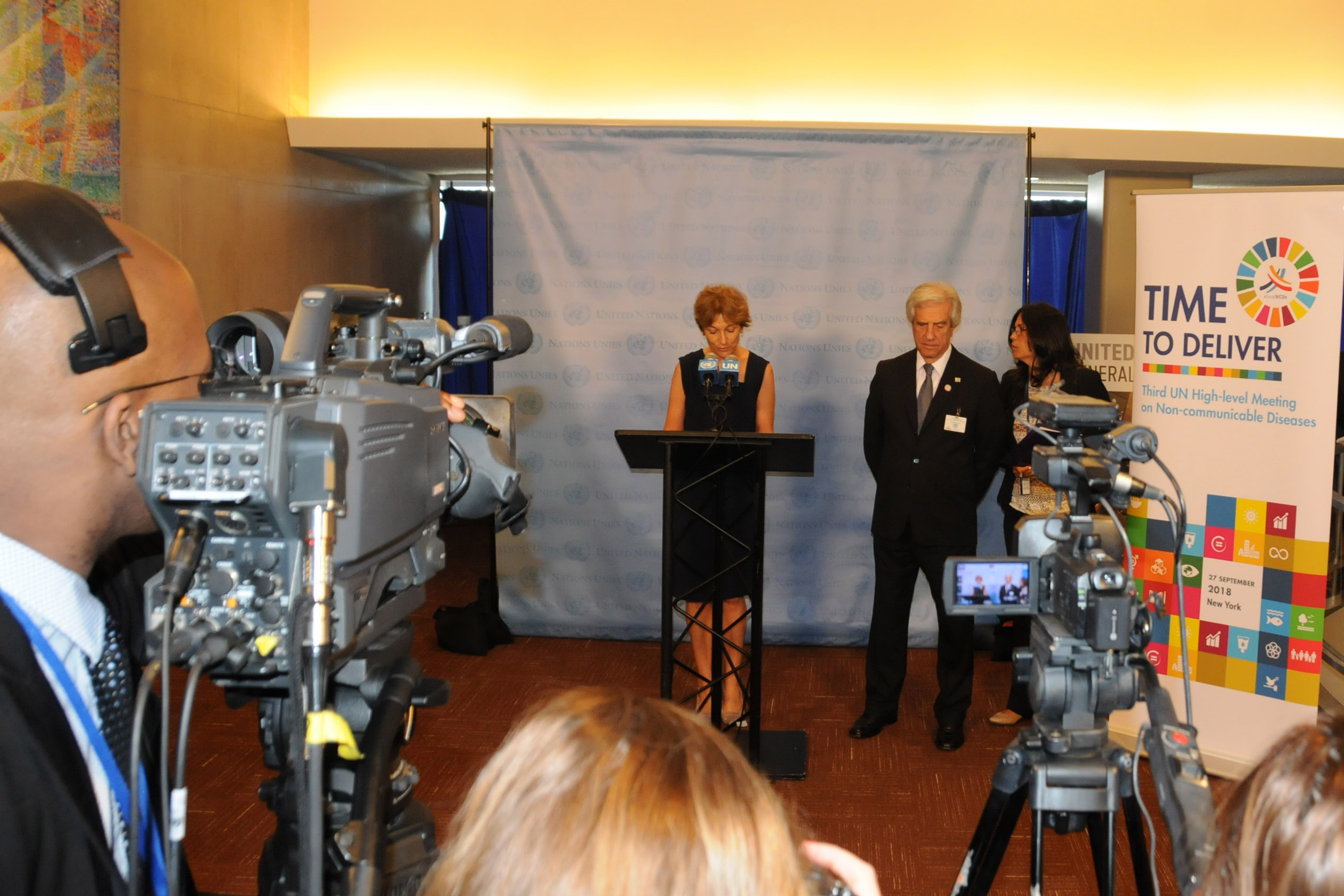 Conferencia de prensa de Tabaré Vázquez, en Nueva York
