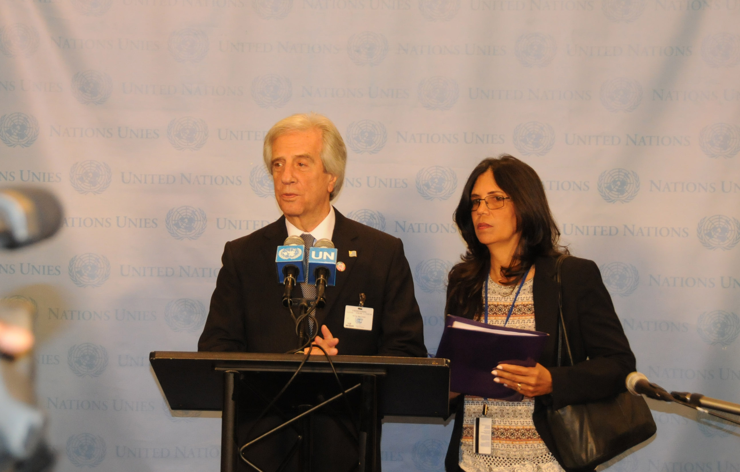 Conferencia de prensa de Tabaré Vázquez, en Nueva York