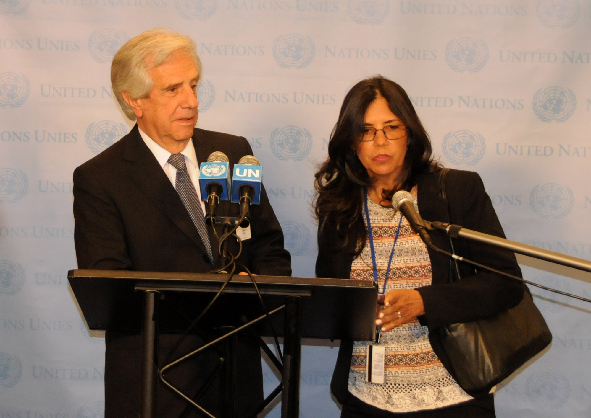 Conferencia de prensa de Tabaré Vázquez, en Nueva York