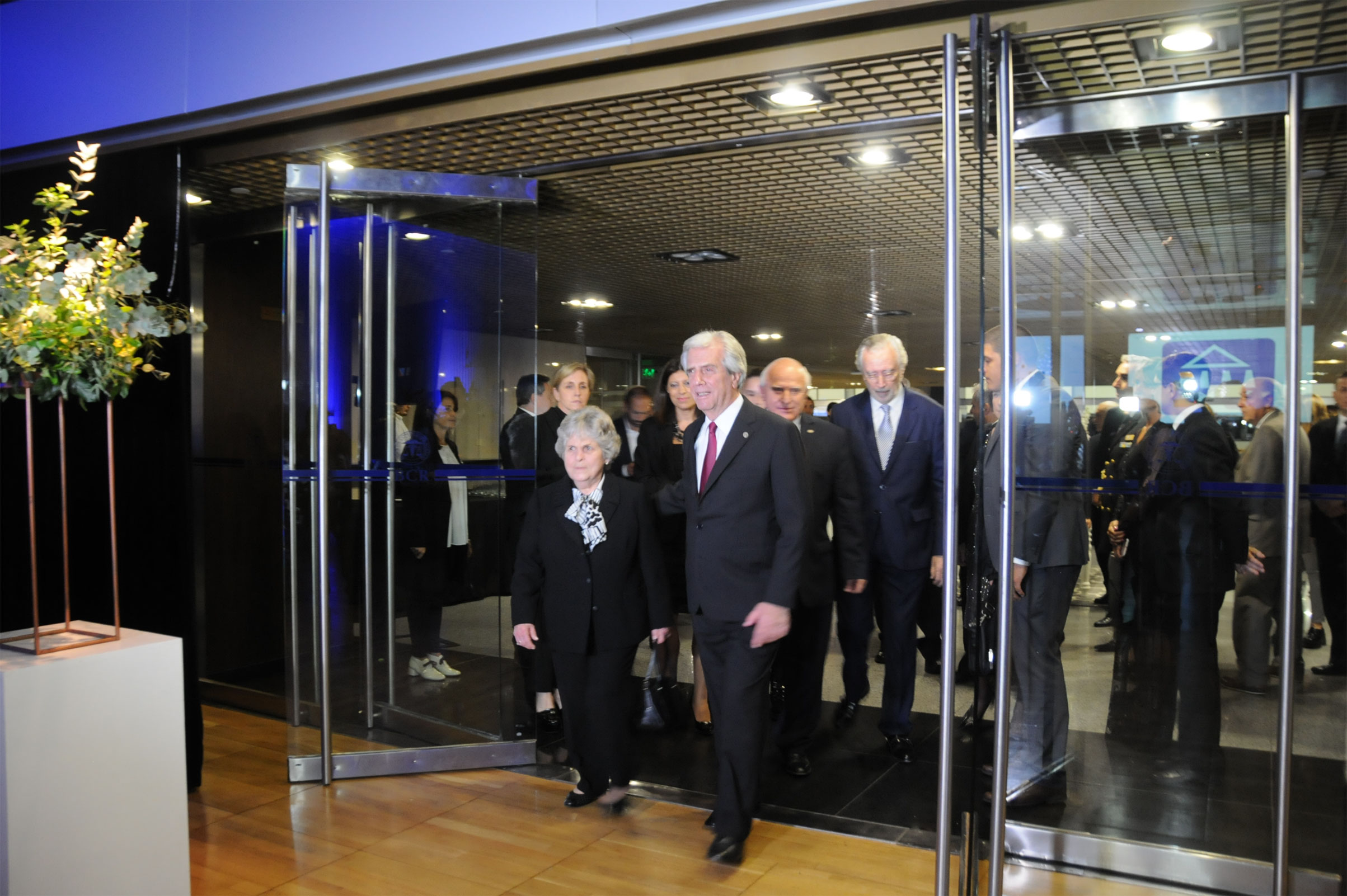 Llegada del presidente Tabaré Vázquez y su esposa, María Auxiliadora Delgado