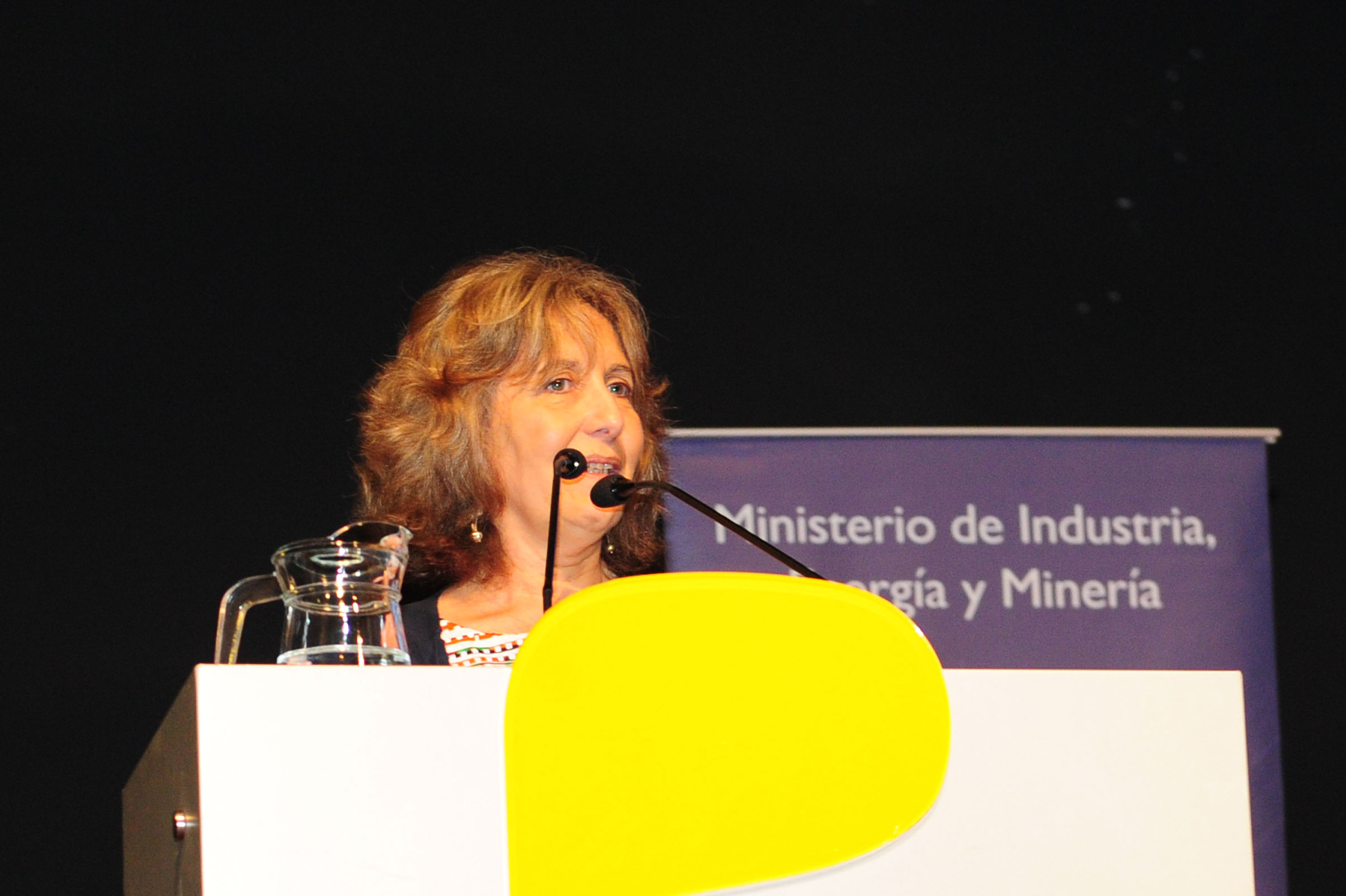 Directora de Inmujeres, Mariela Mazzotti, haciendo uso de la palabra