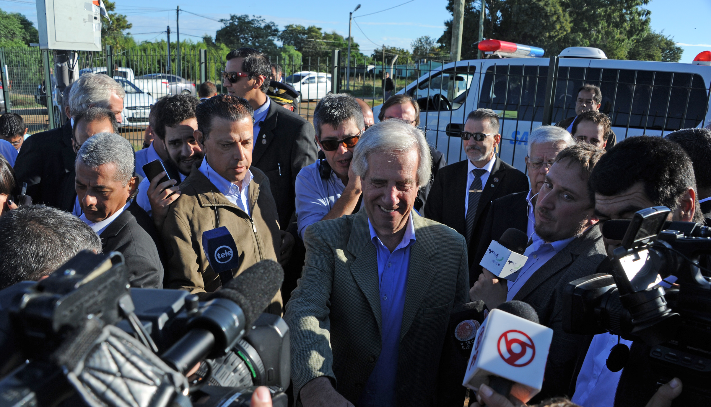 Presidente Tabaré Vázquez, durante la llegada al Consejo de Ministros abierto