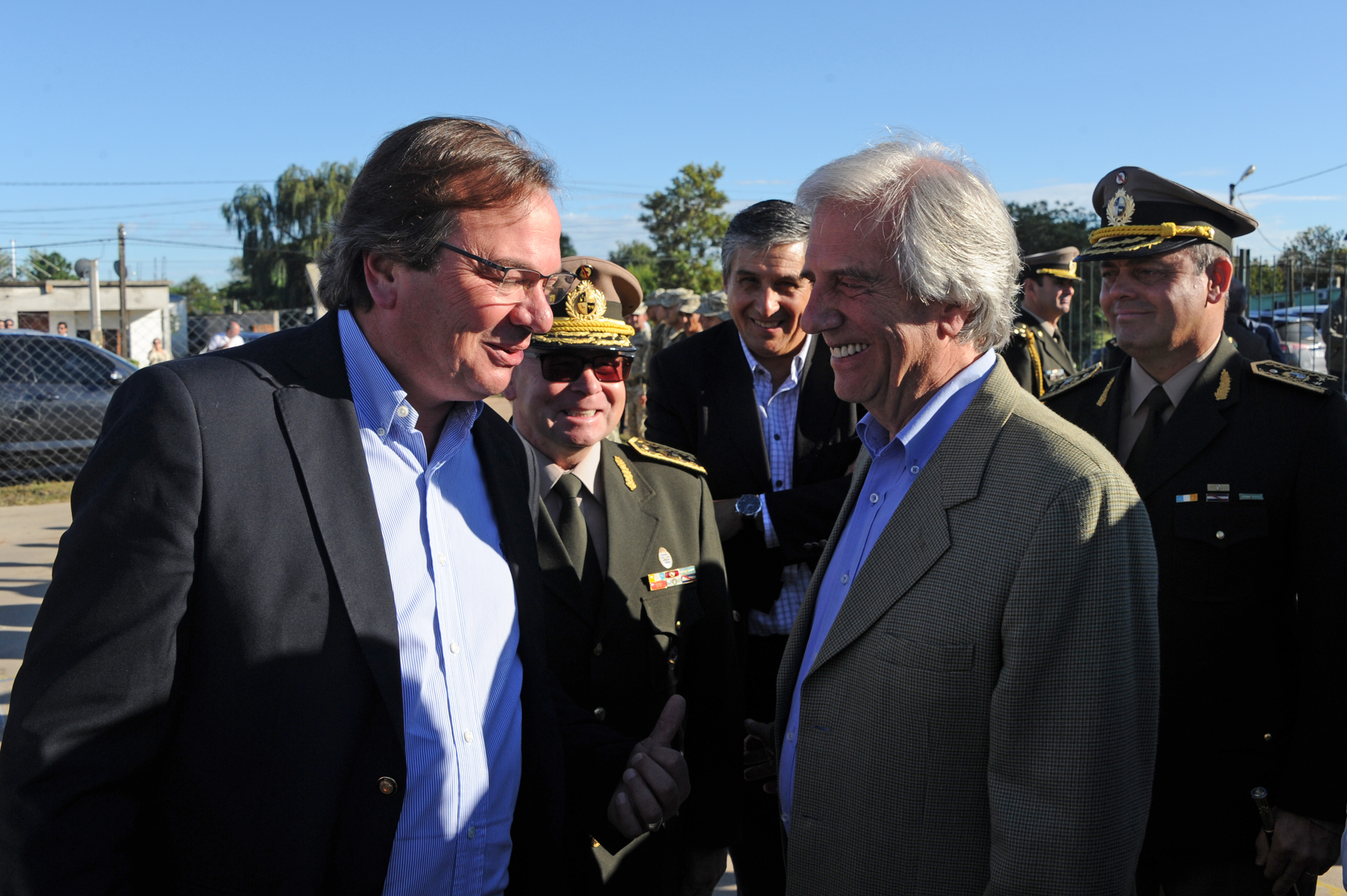 Presidente de la República, Tabaré Vázquez, junto al intendente de San José, José Luis Falero