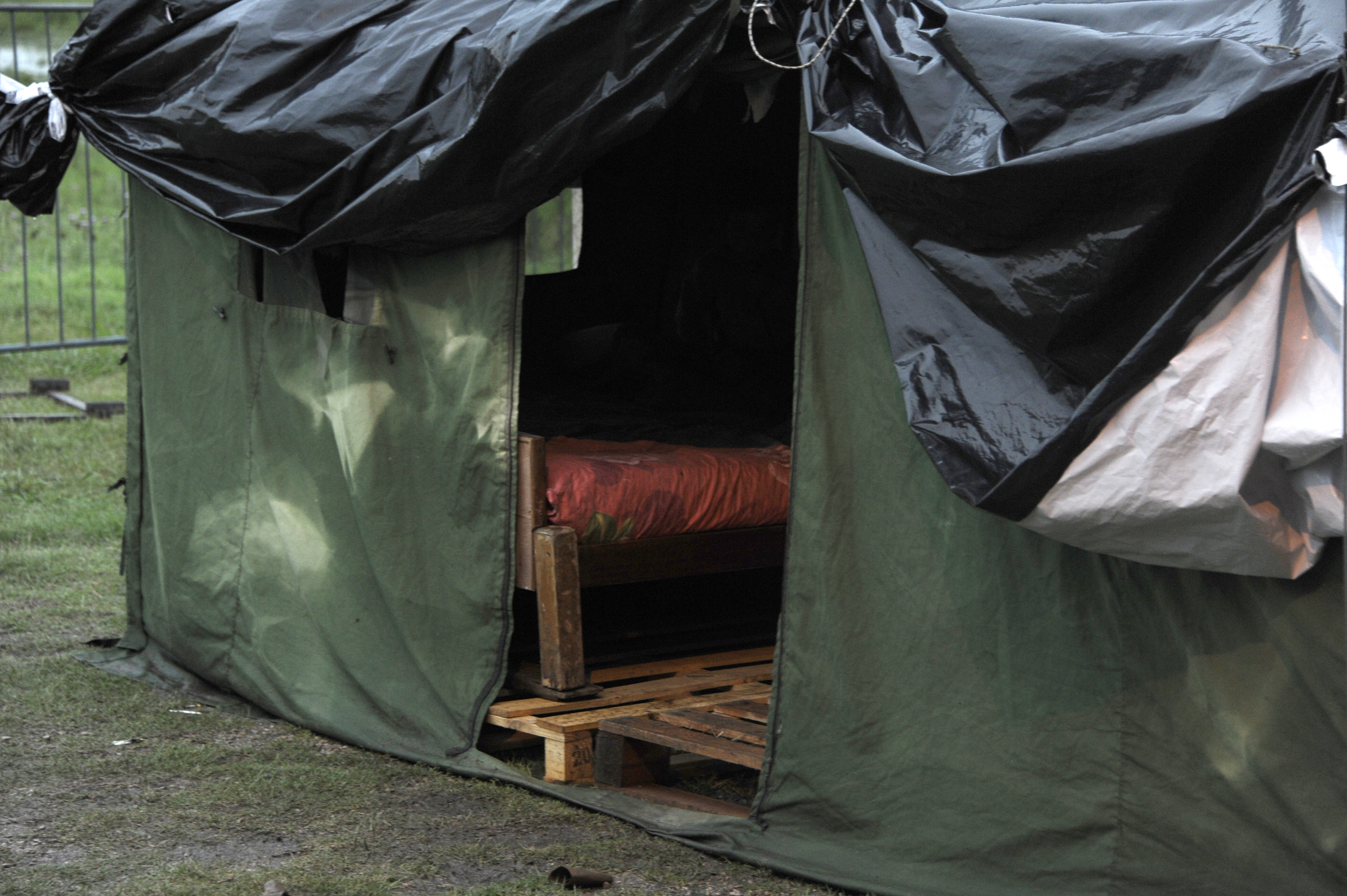 Campamento para desplazados de sus hogares por inundaciones en Durazno
