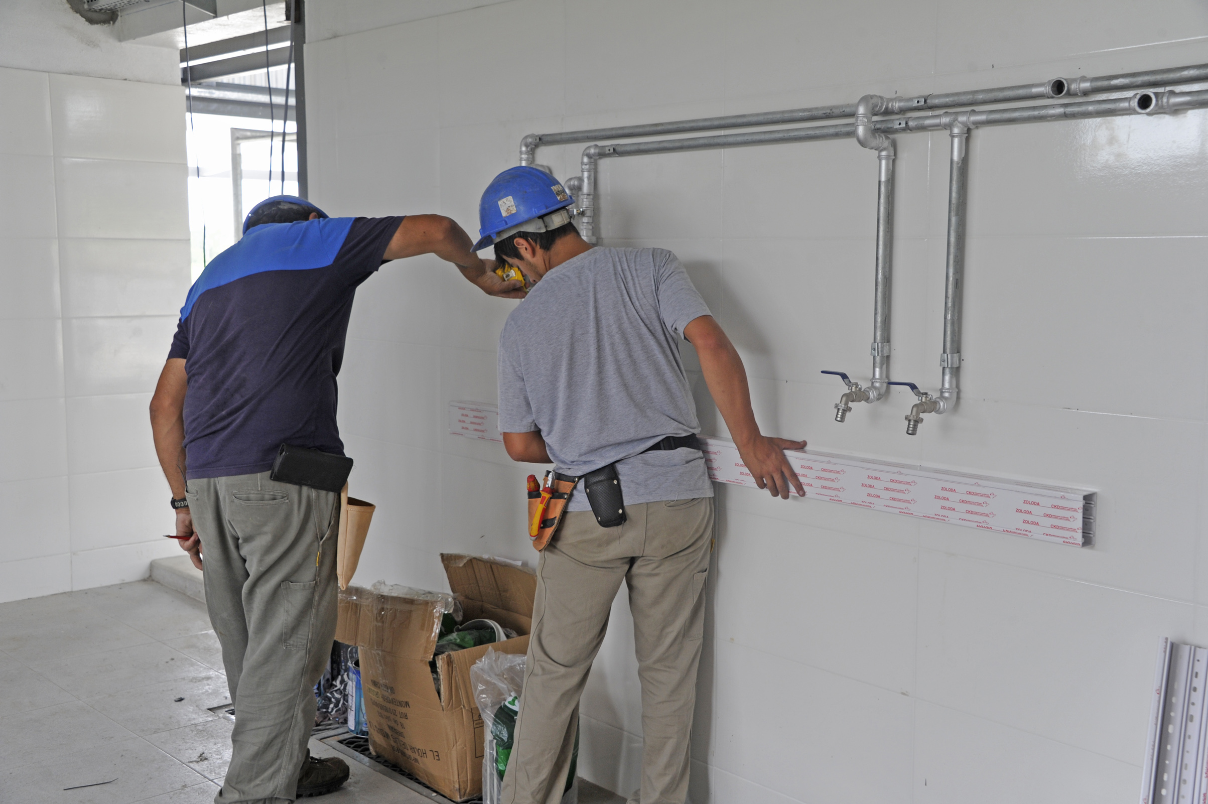 Obras del nuevo tambo de la Escuela de Lechería de Nueva Helvecia, Colonia