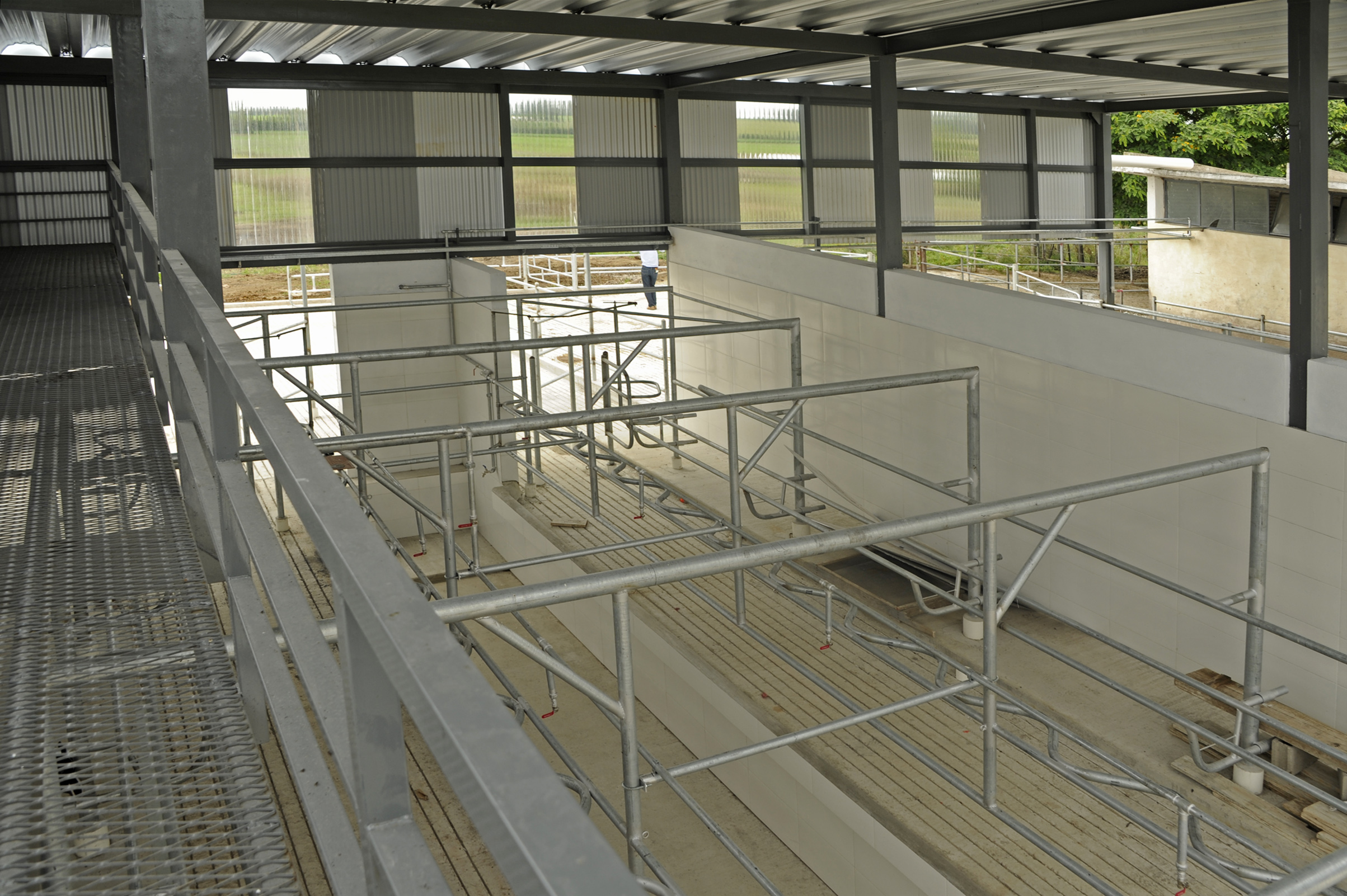 Obras del nuevo tambo de la Escuela de Lechería de Nueva Helvecia, Colonia