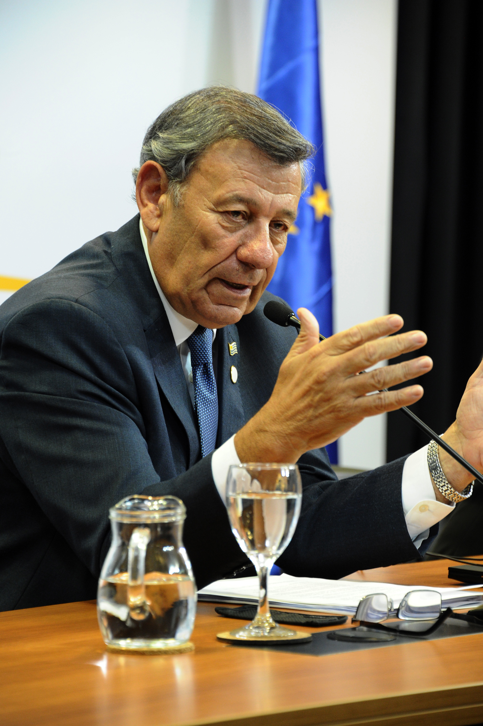 Conferencia de prensa del canciller Rodolfo Nin Novoa y Federica Mogherini, alta representante para Asuntos Exteriores de la Unión Europea