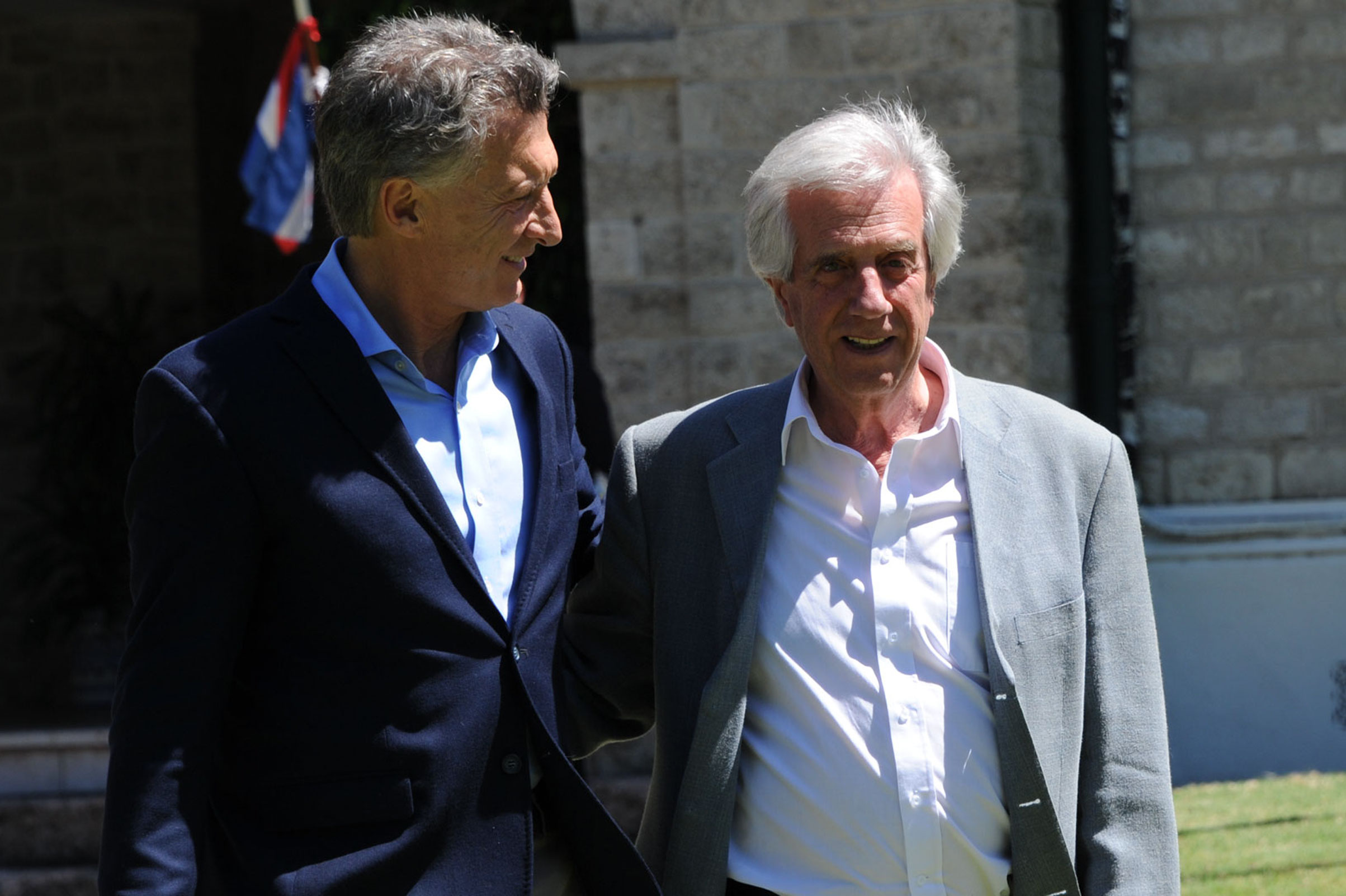 Presidentes Tabaré Vázquez y Mauricio Macri en la estancia oficial del Parque Aarón de Anchorena