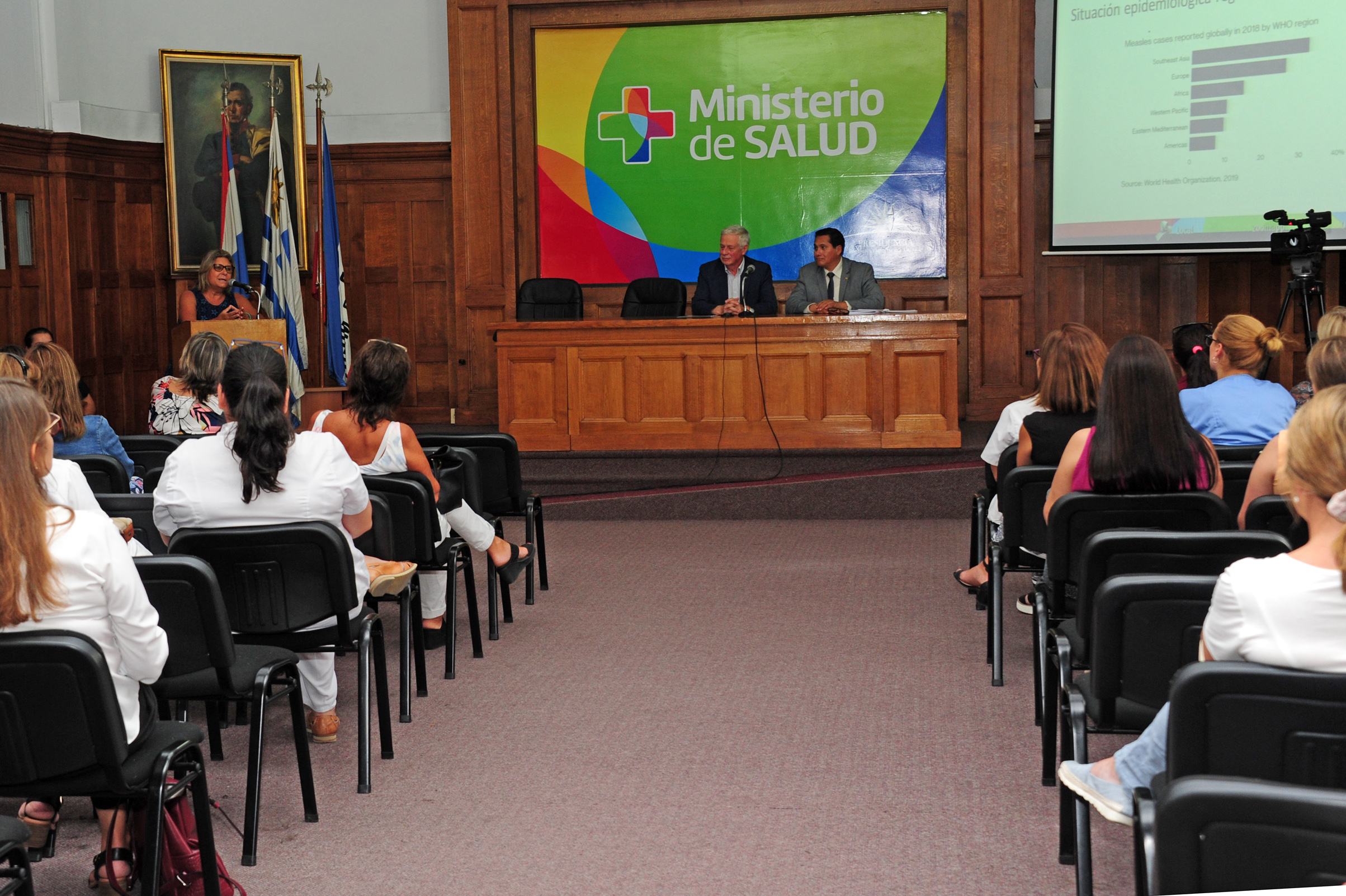 Presentación de campaña de vacunación de sarampión en Uruguay