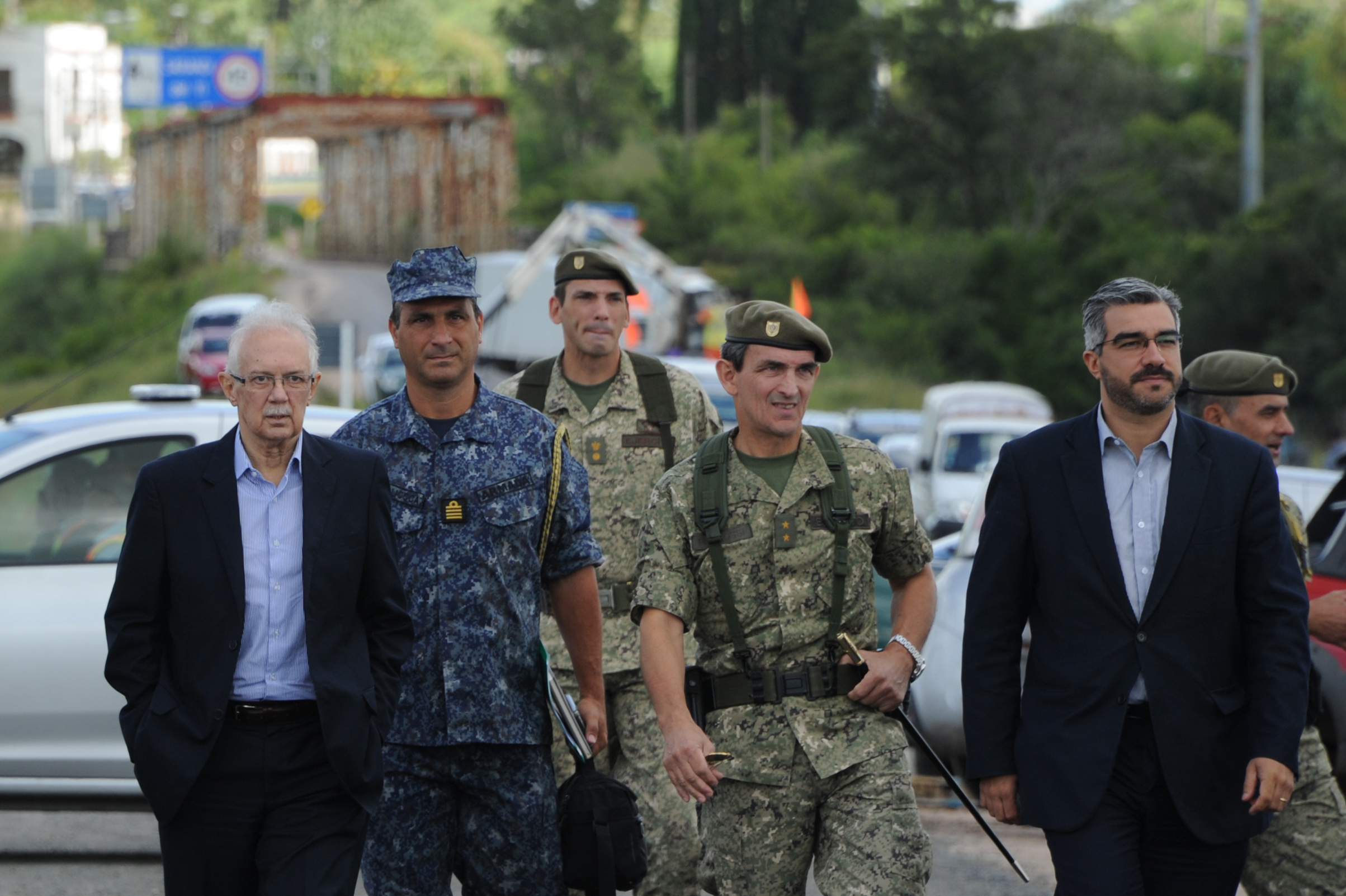 Inauguración de un puente de emergencia en el arroyo Agua Sucia, en Sarandí del Yí